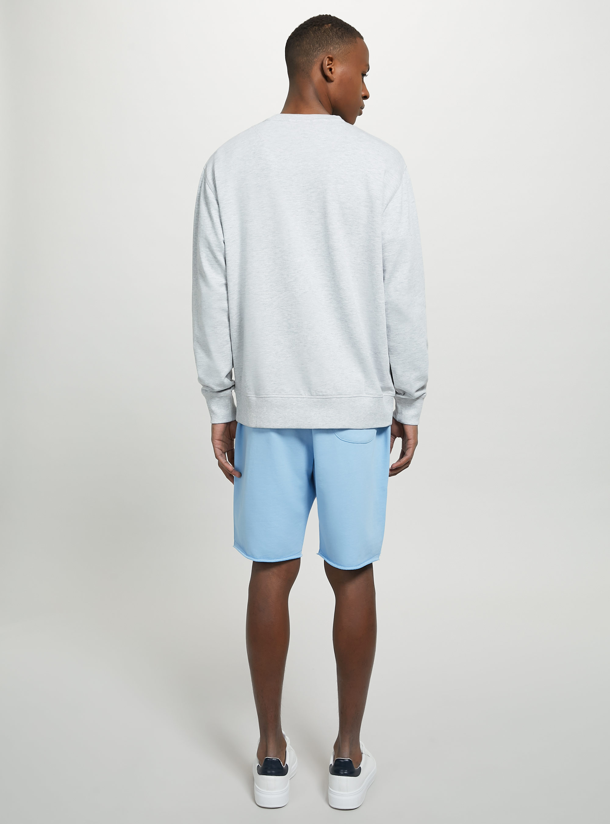 Plain-coloured crew-neck sweatshirt, MGY3 GREY MEL LIGHT