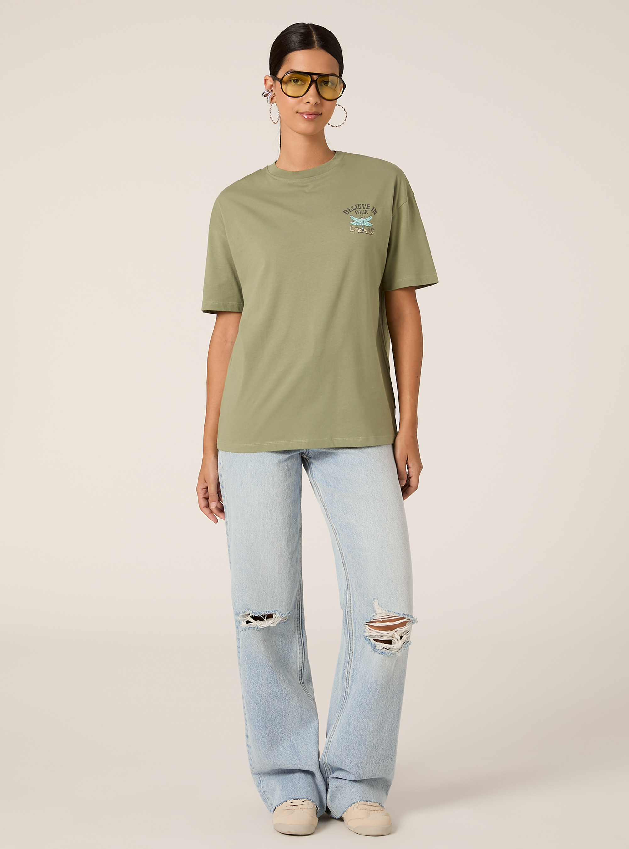 Camiseta de algod&oacute;n con estampado, KY2 KAKY MEDIUM