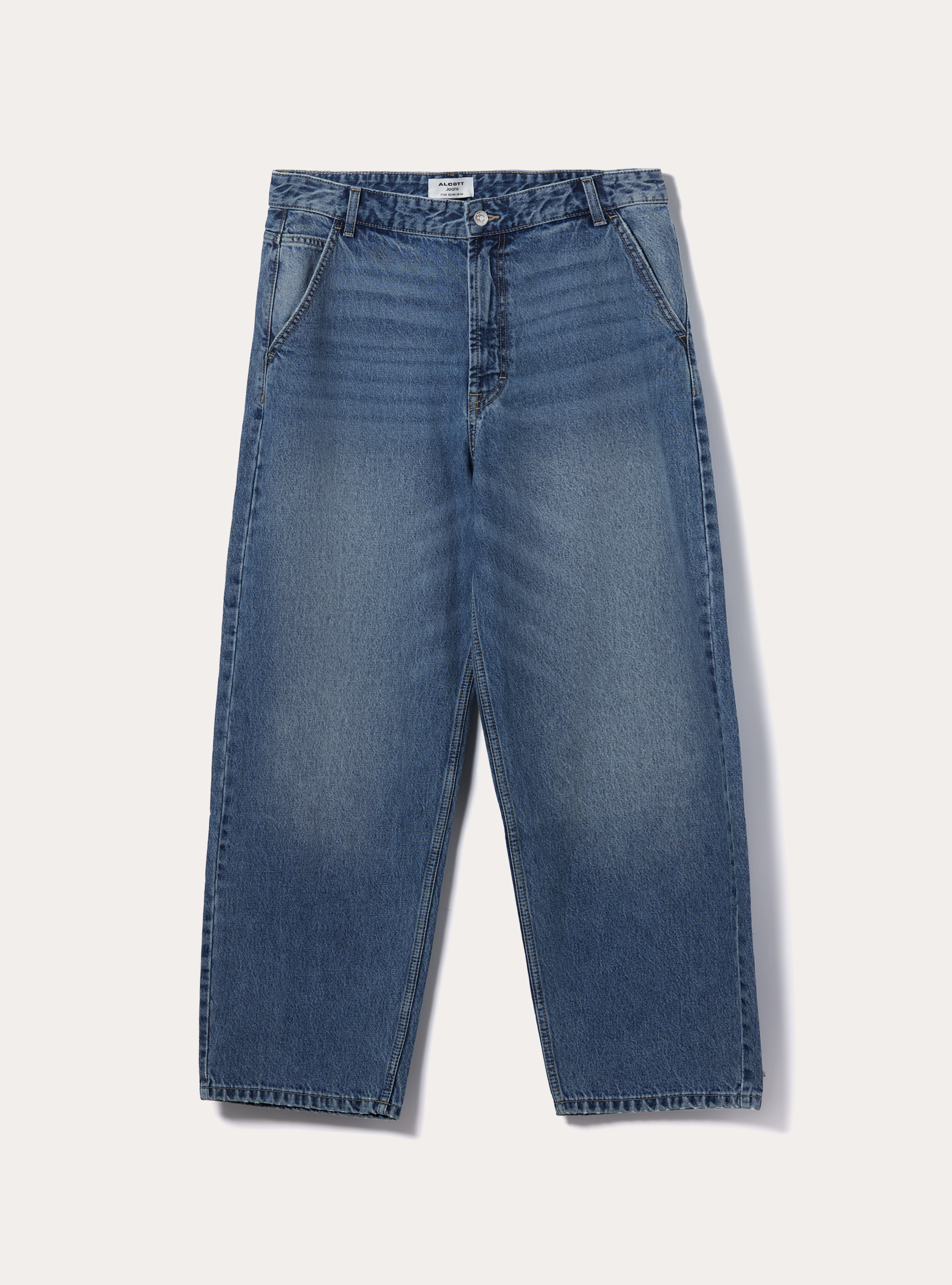 Jean patine de coupe ample, D004 MEDIUM LIGHT BLUE