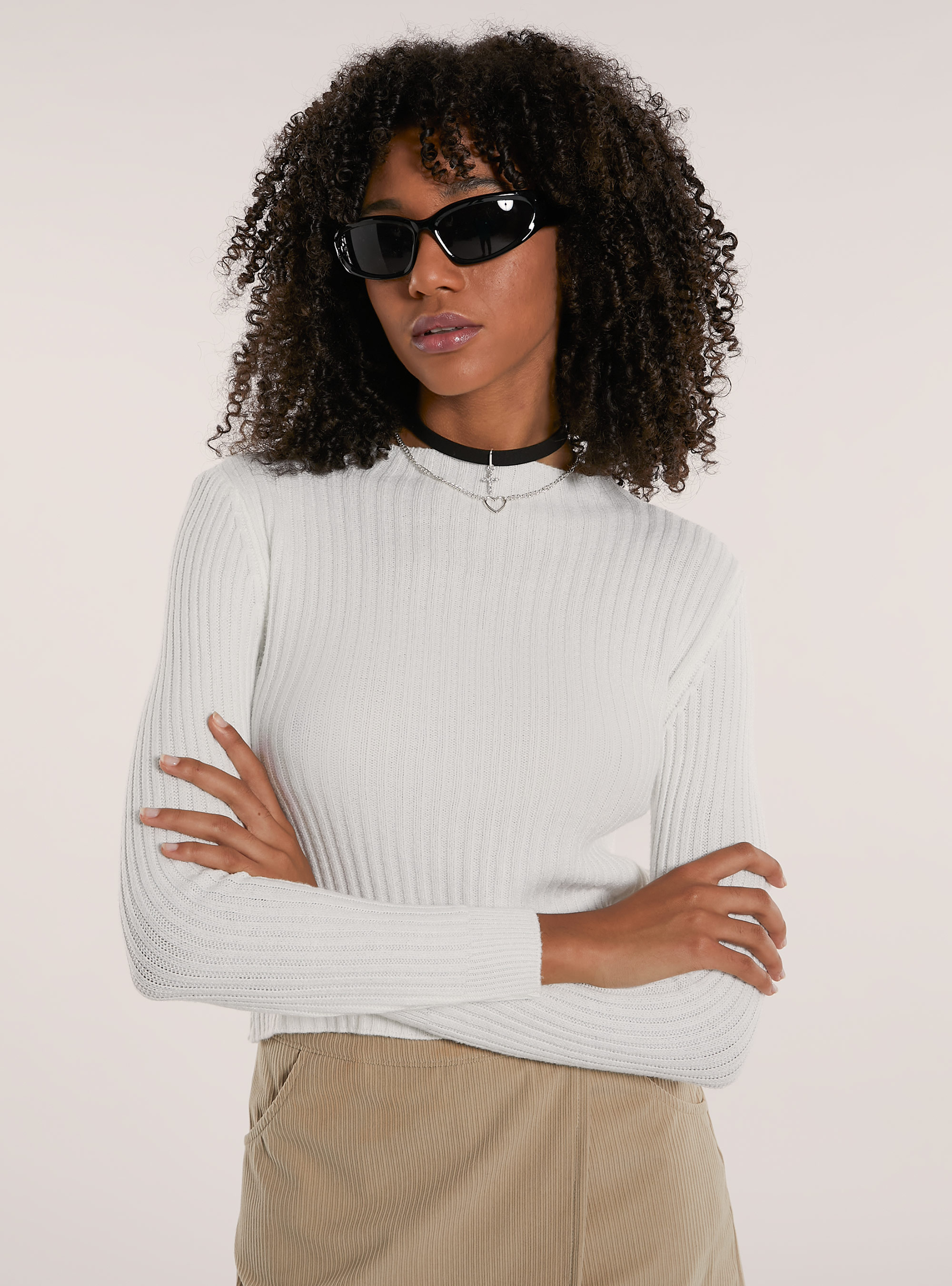 Maglia mezzo collo tinta unita, WH2 WHITE