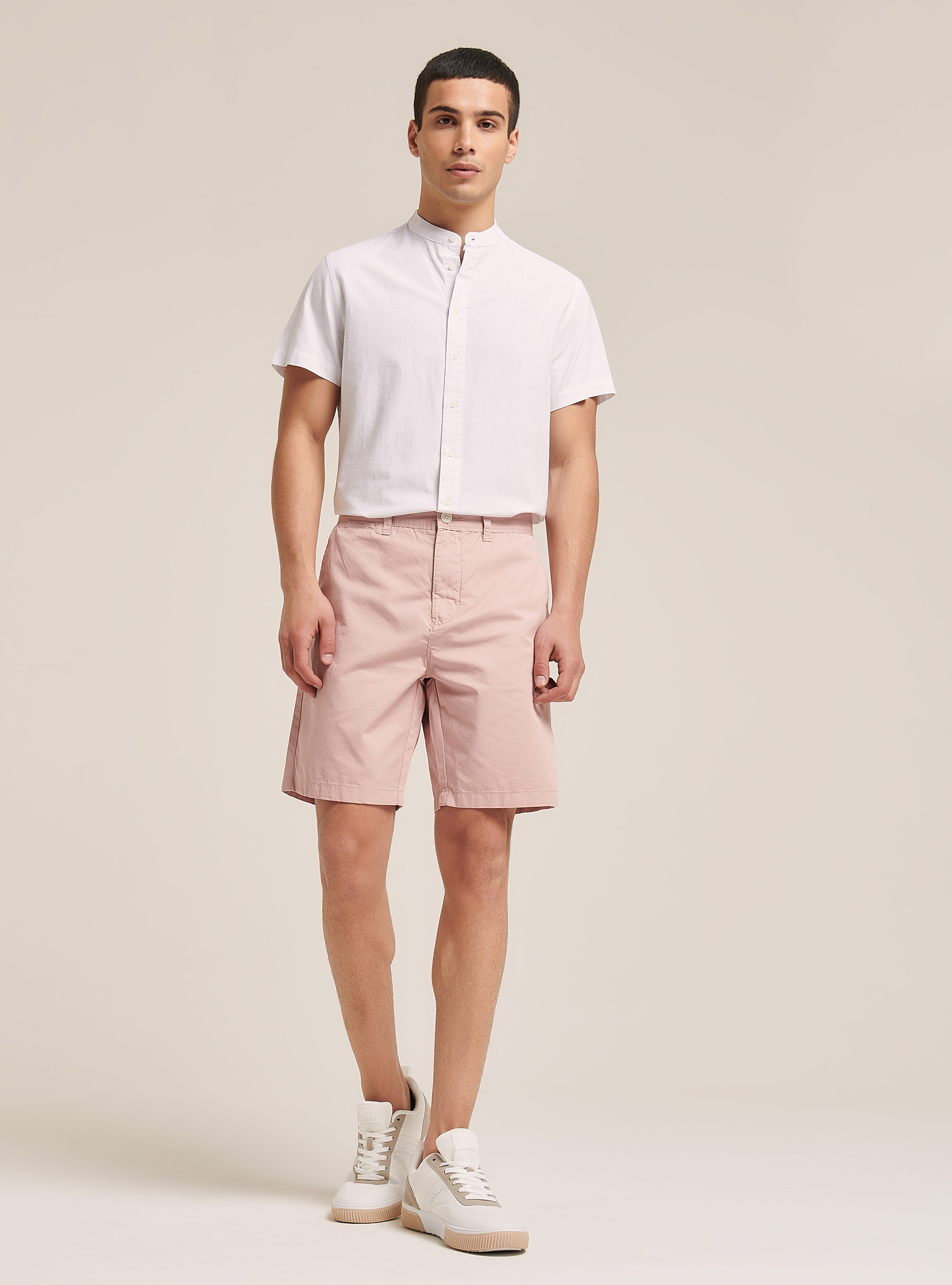 Plain twill Bermuda shorts, C514 PINK