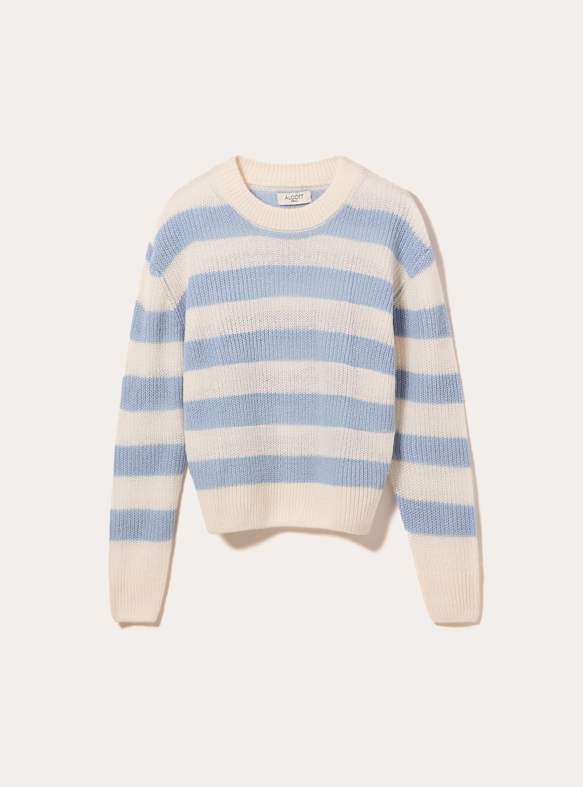 Gestreifter Pullover mit Rundhalsausschnitt, AZ2 AZURE MEDIUM