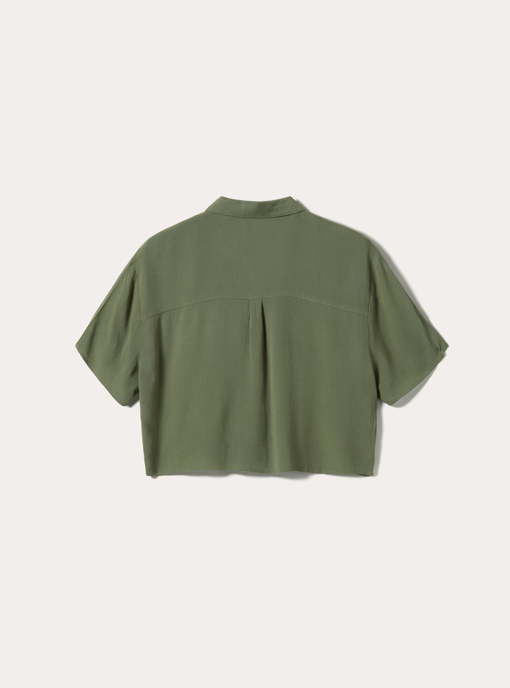 Cropped shirt with short sleeves, KY3 KAKY LIGHT