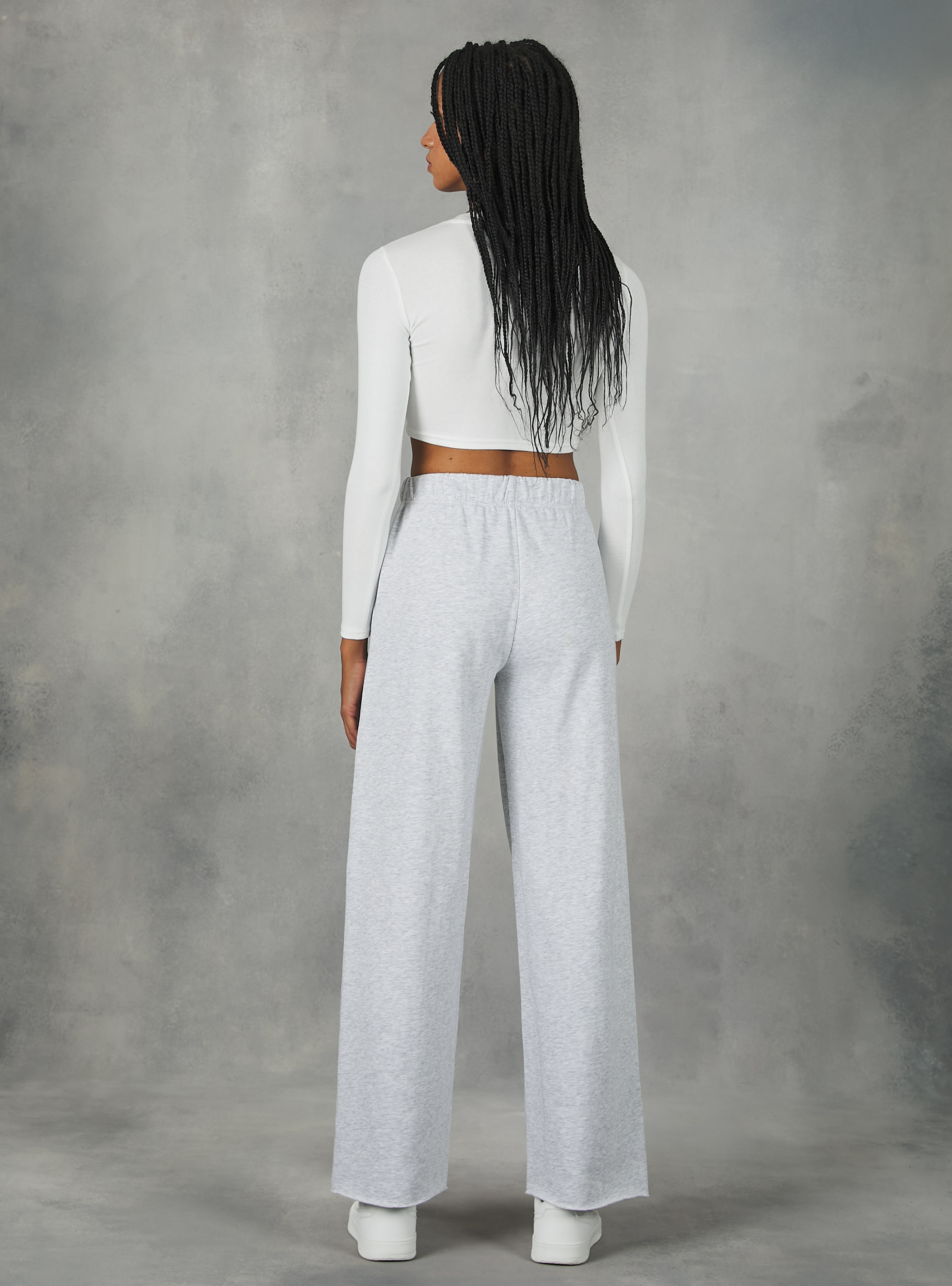 College wide leg jogger, MGY3 GREY MEL LIGHT