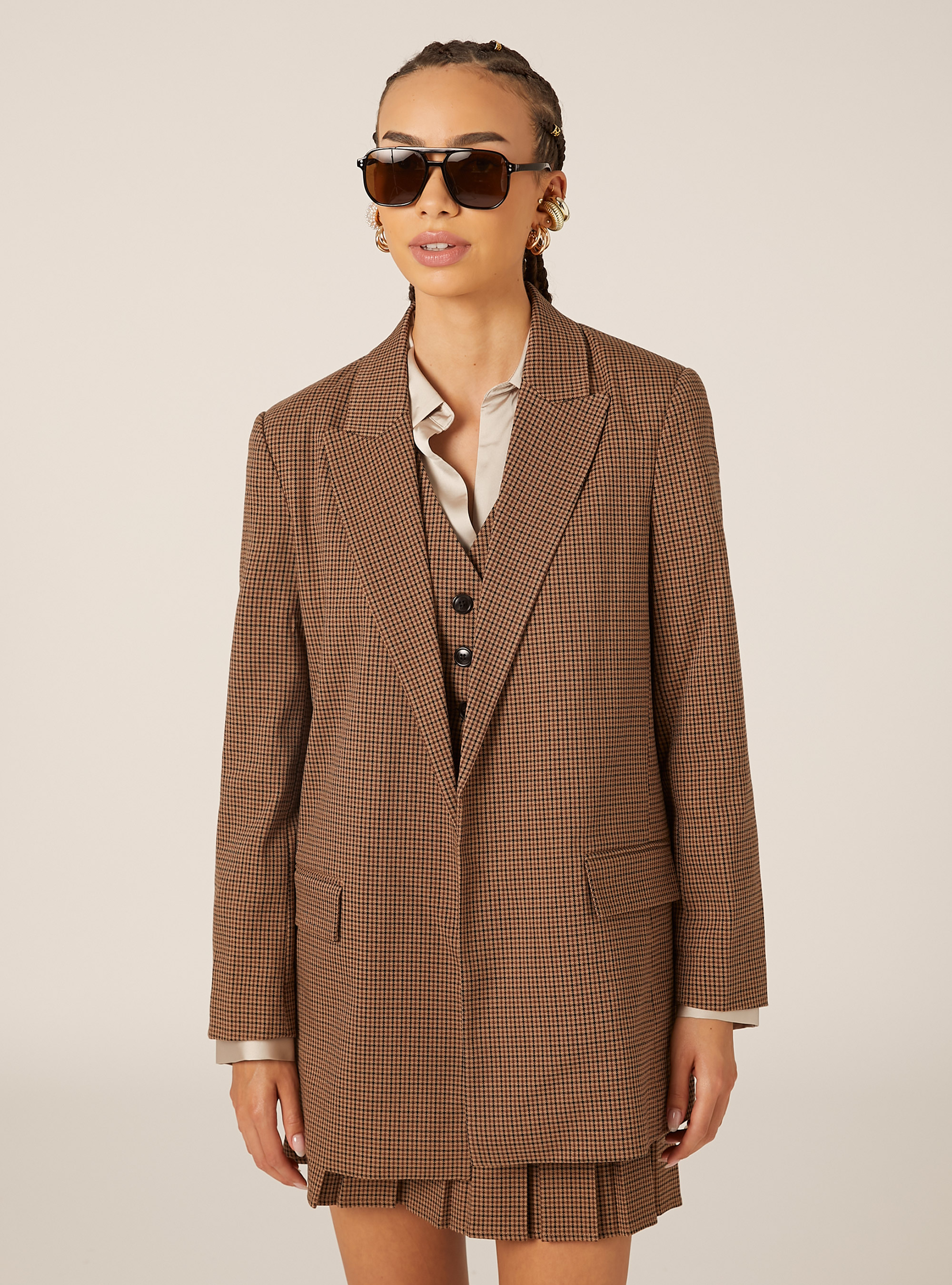 Patterned blazer, BG1 BEIGE DARK