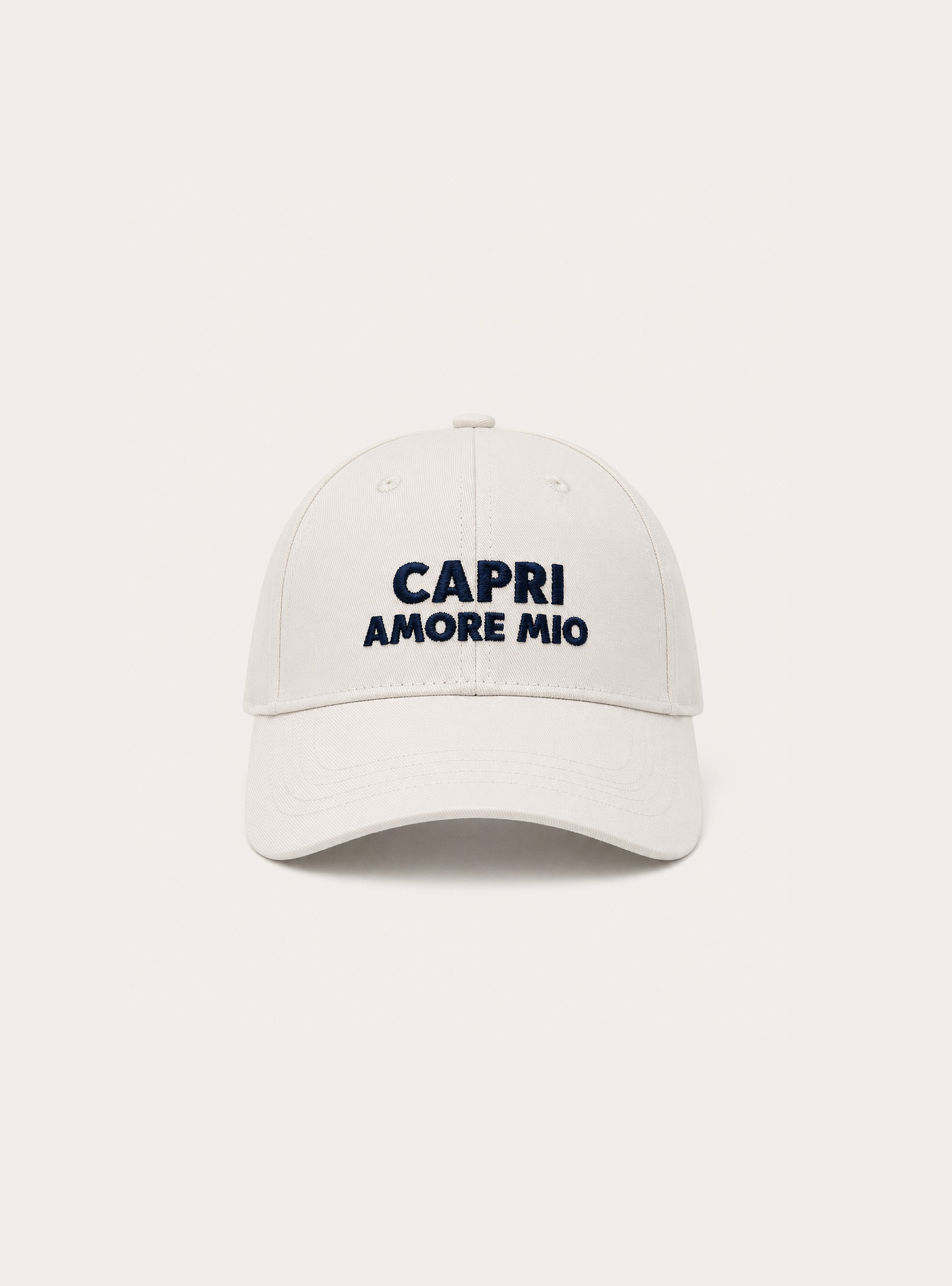 Cappello con ricamo capri amore mio, WH1 OFF WHITE