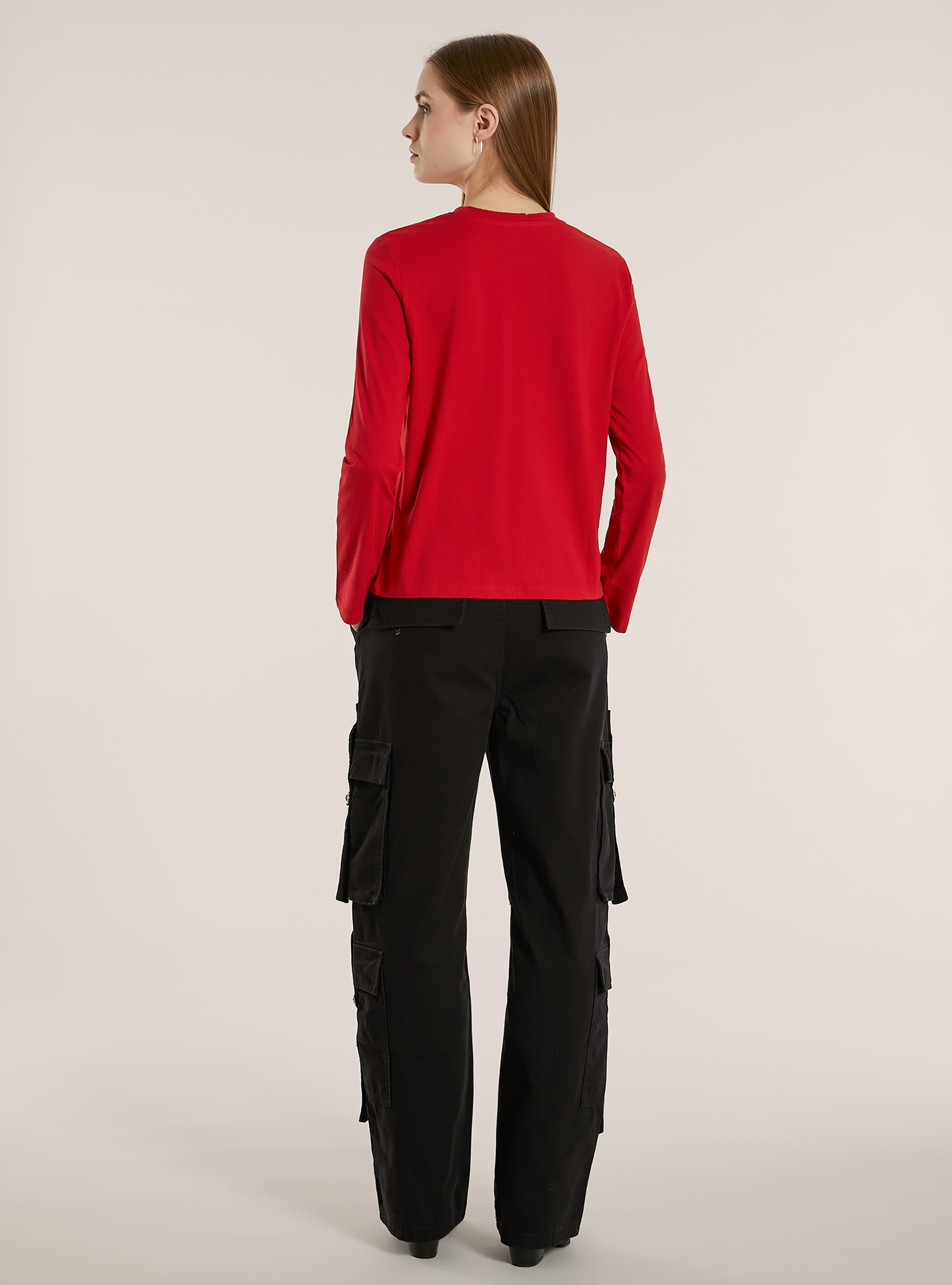 Maglietta basic a maniche lunghe, RD2 RED MEDIUM