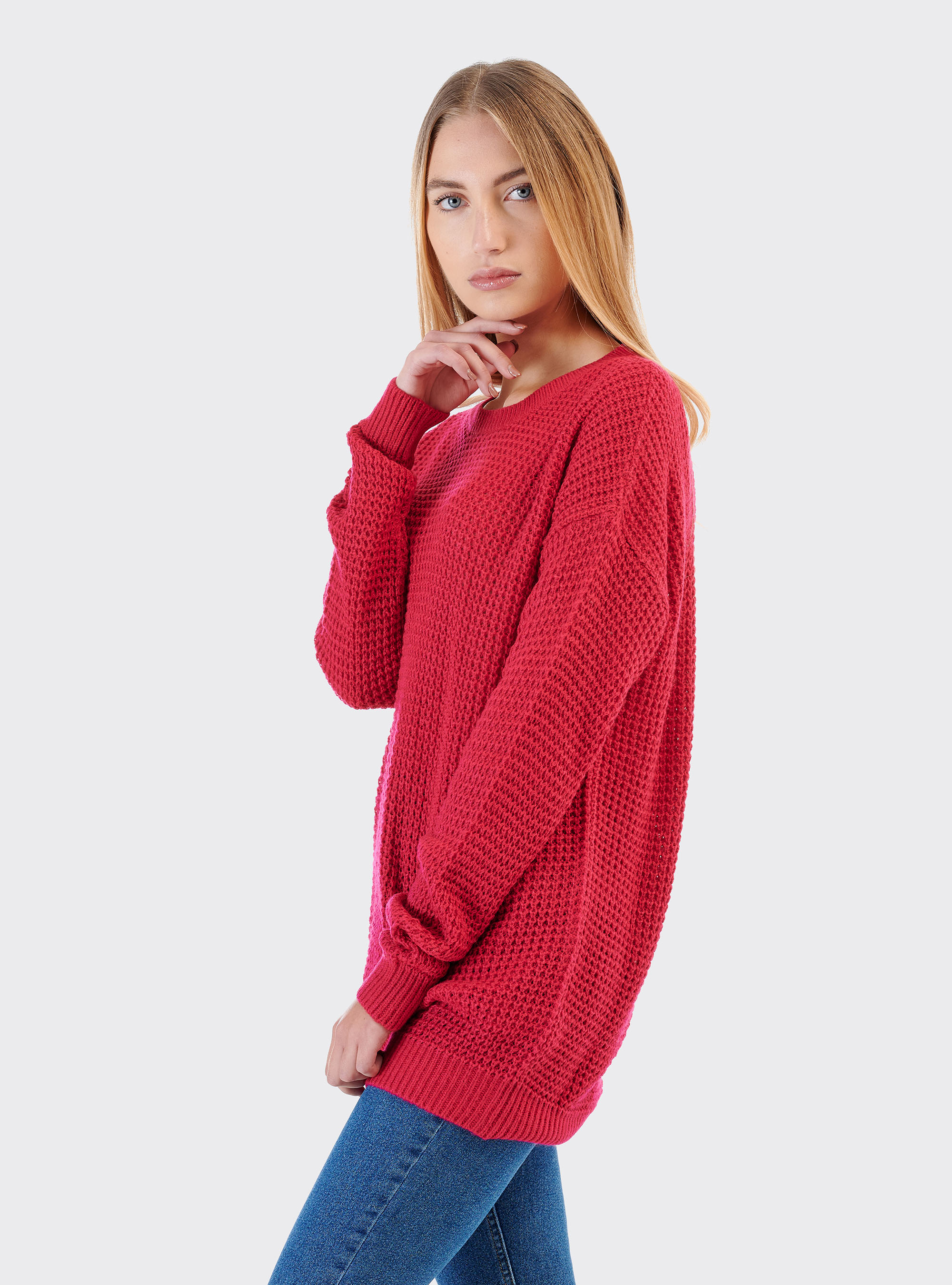 Oversized pullover, C448 FUXIA