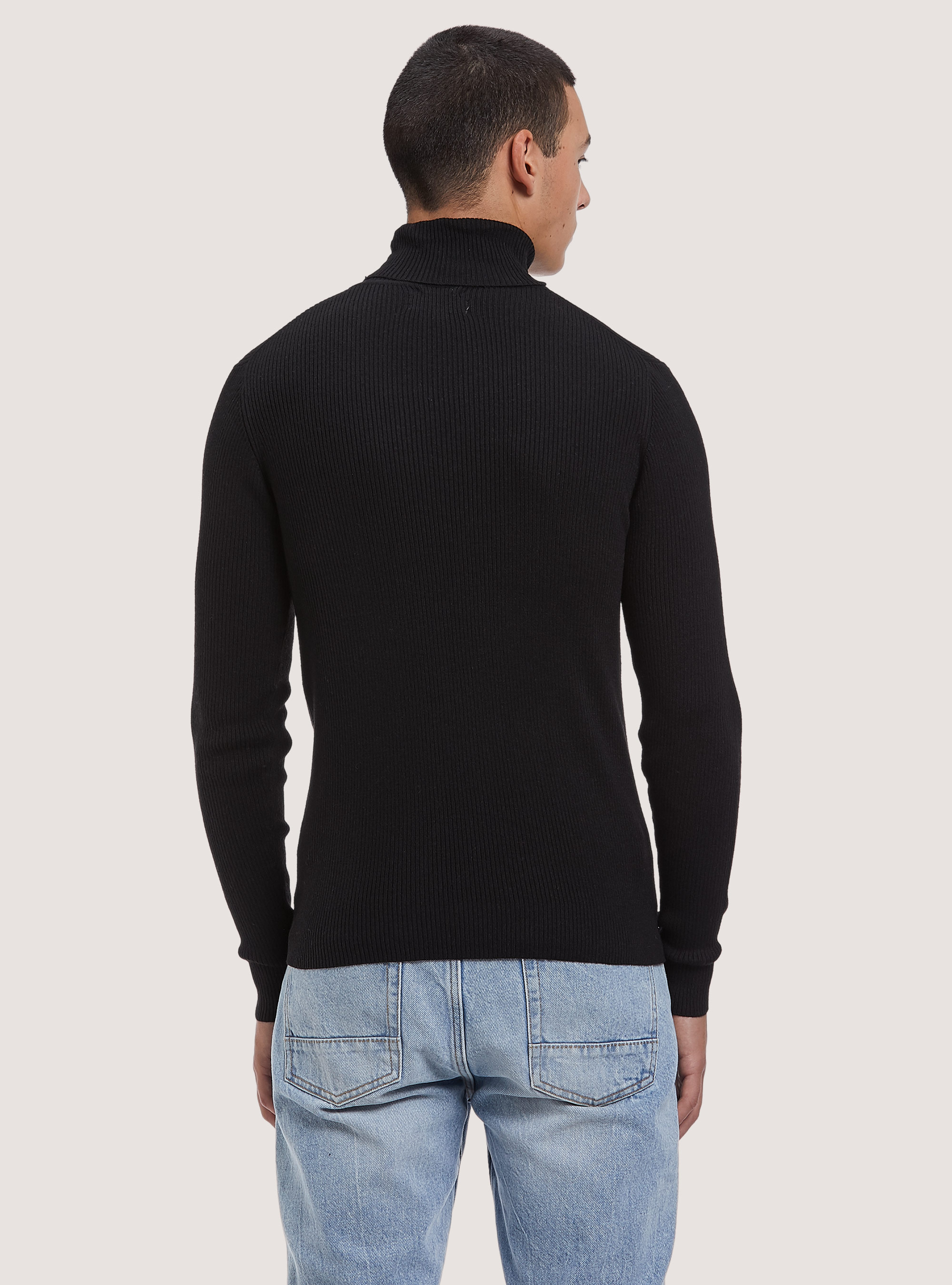 Pull à col roulé cotele, BK1 BLACK