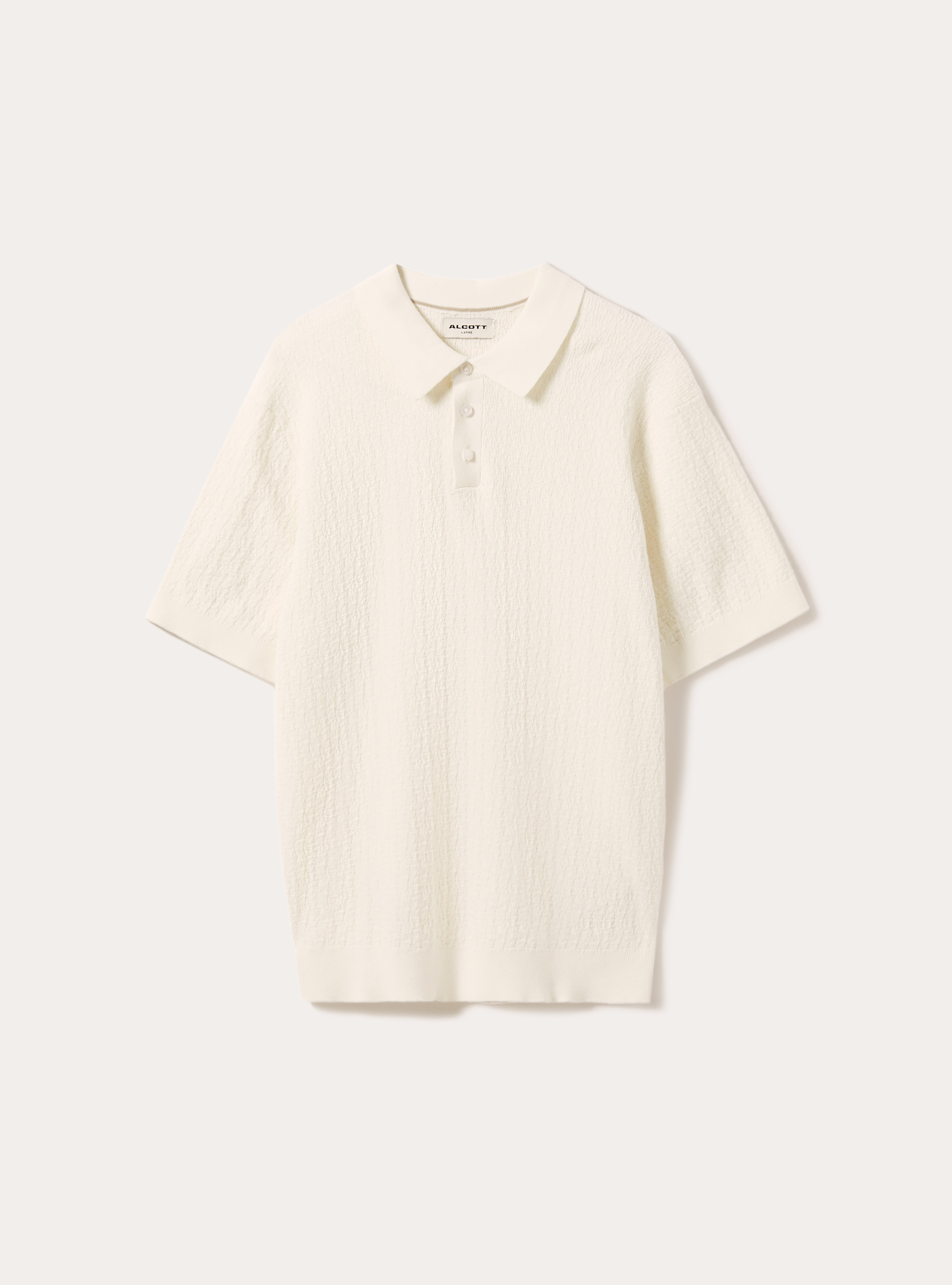 Polo en maille textur&eacute;e, WH1 OFF WHITE