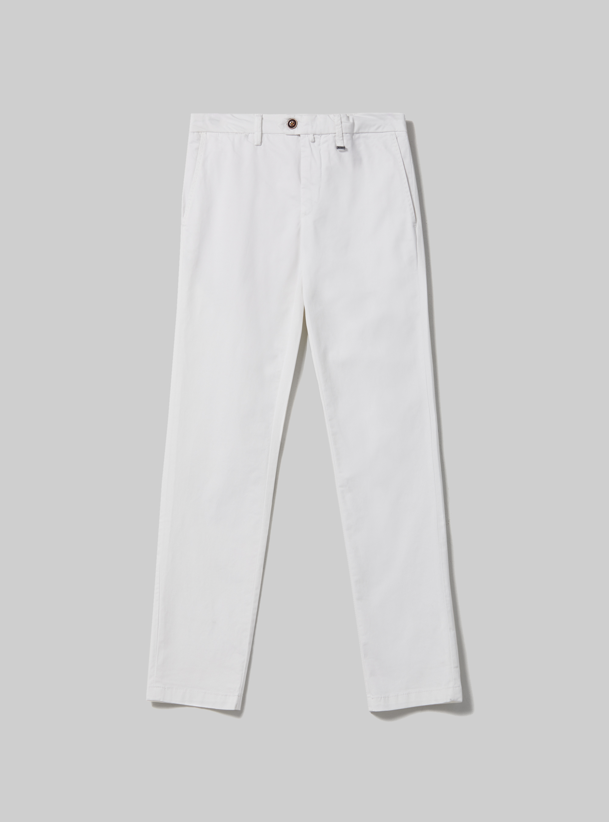 Pantalones chinos de sarga de algodón elástico, WH2 WHITE