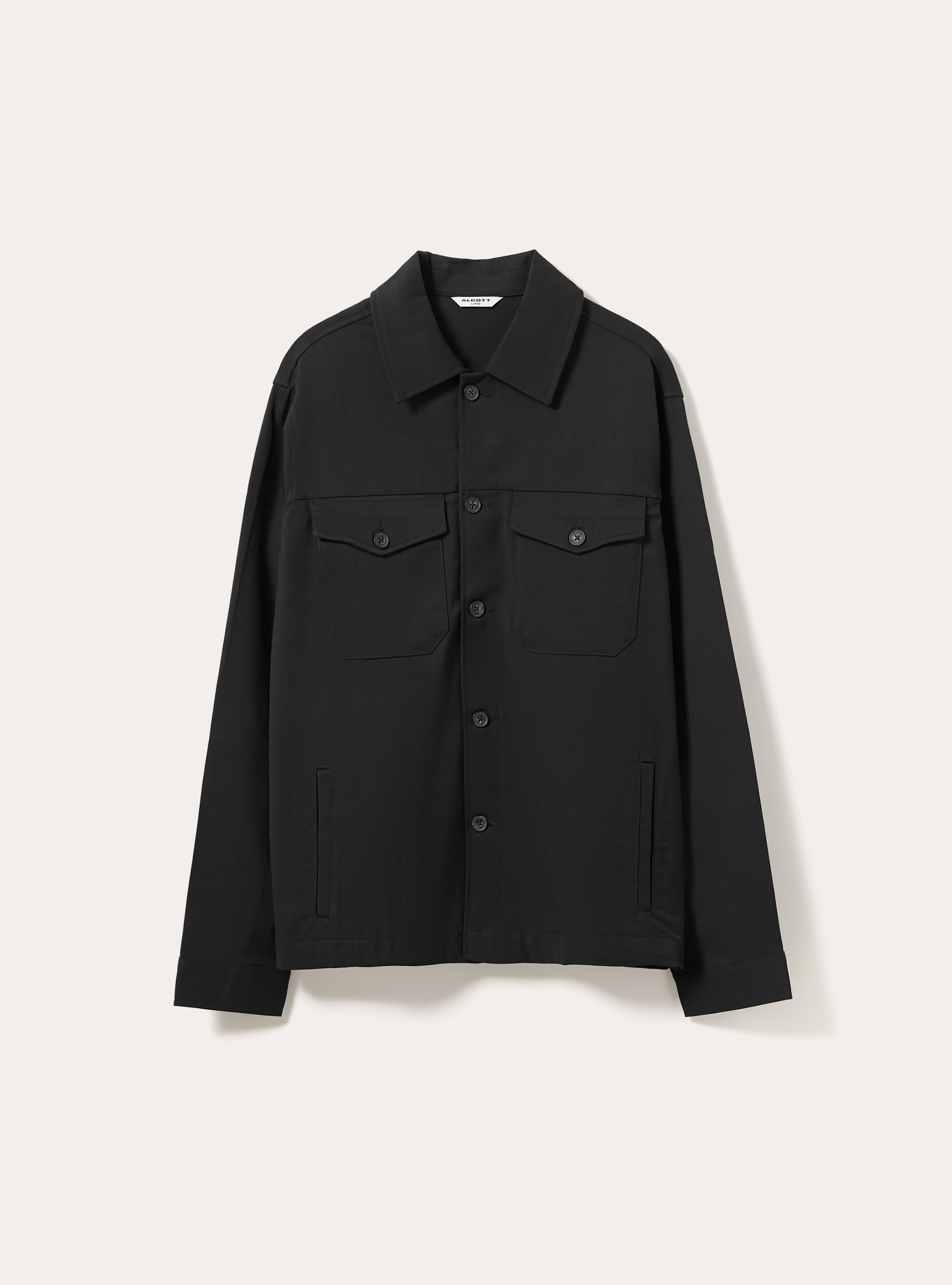 Shirt jacket with patch pockets, BK1 BLACK