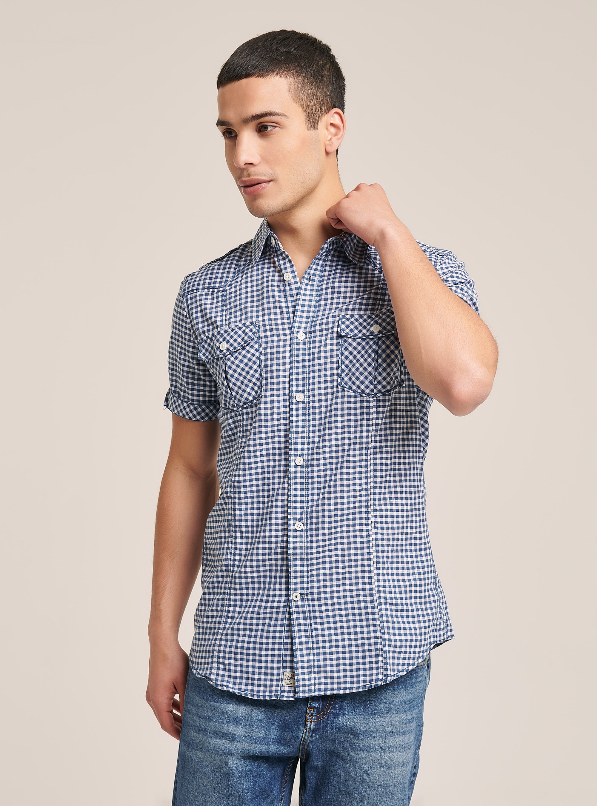 Shirt with short sleeves, WHITE