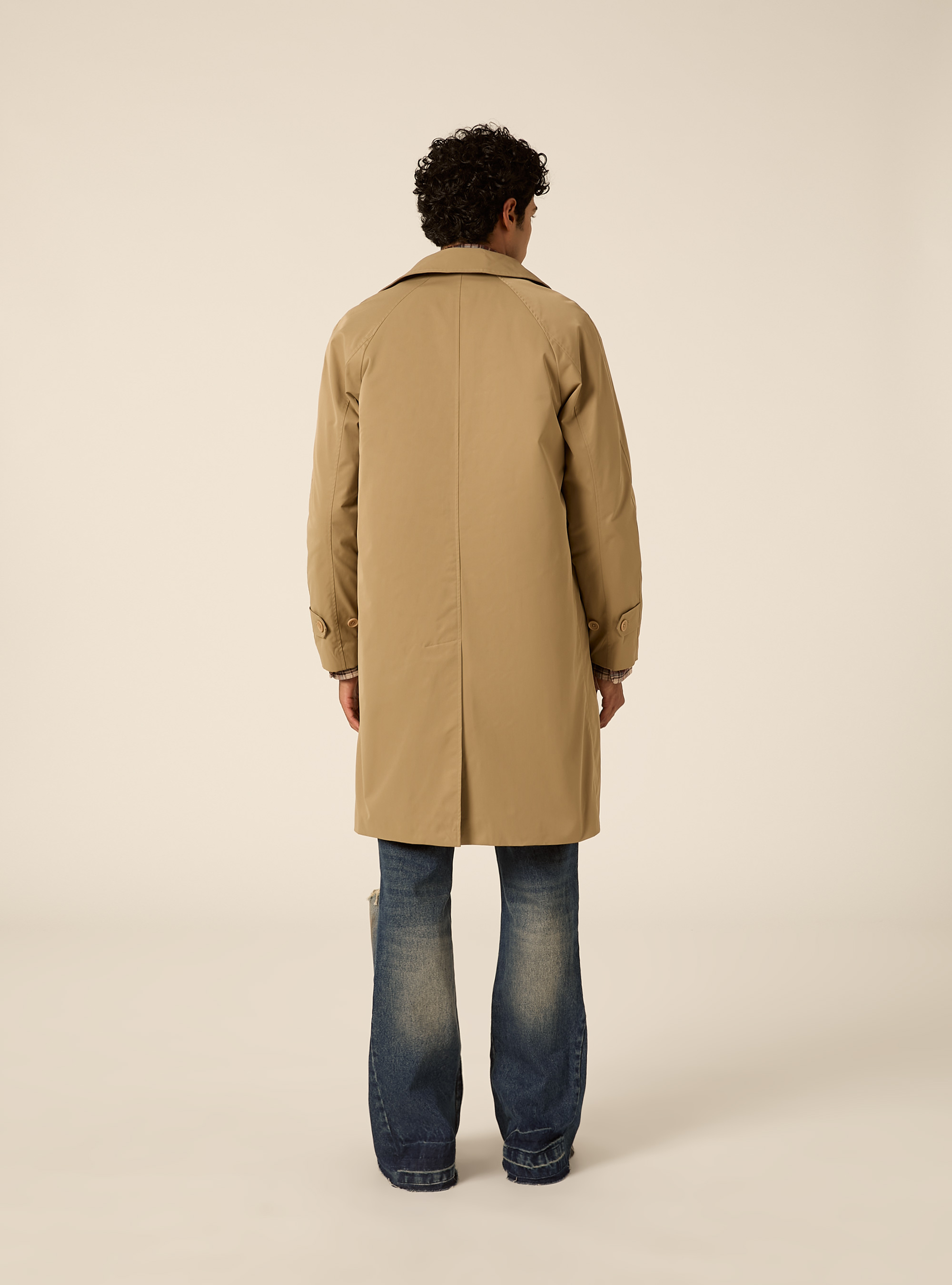 Mid length single breasted trench coat, BG2 BEIGE MEDIUM