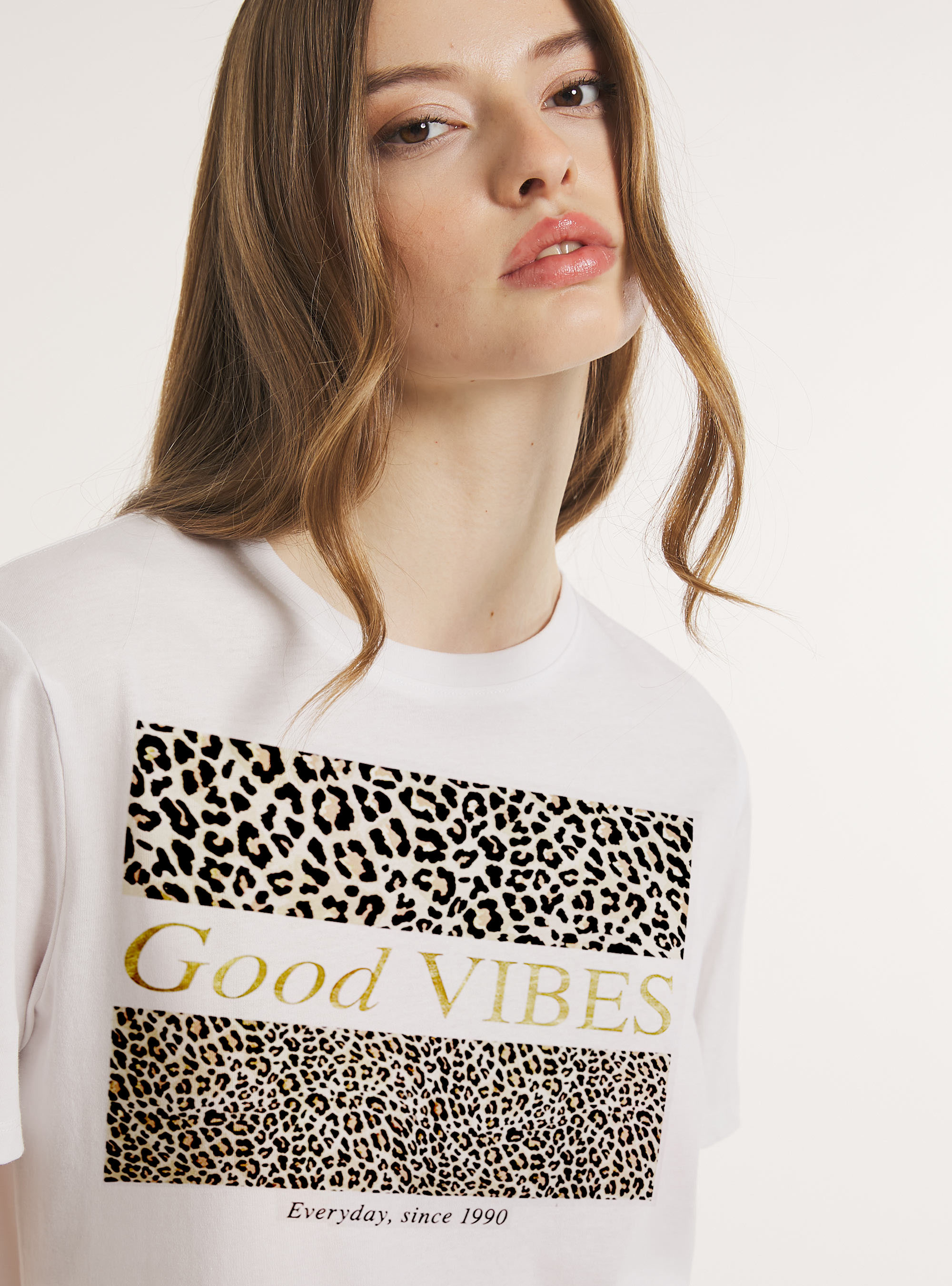 T-shirt with animal print, WH3 WHITE