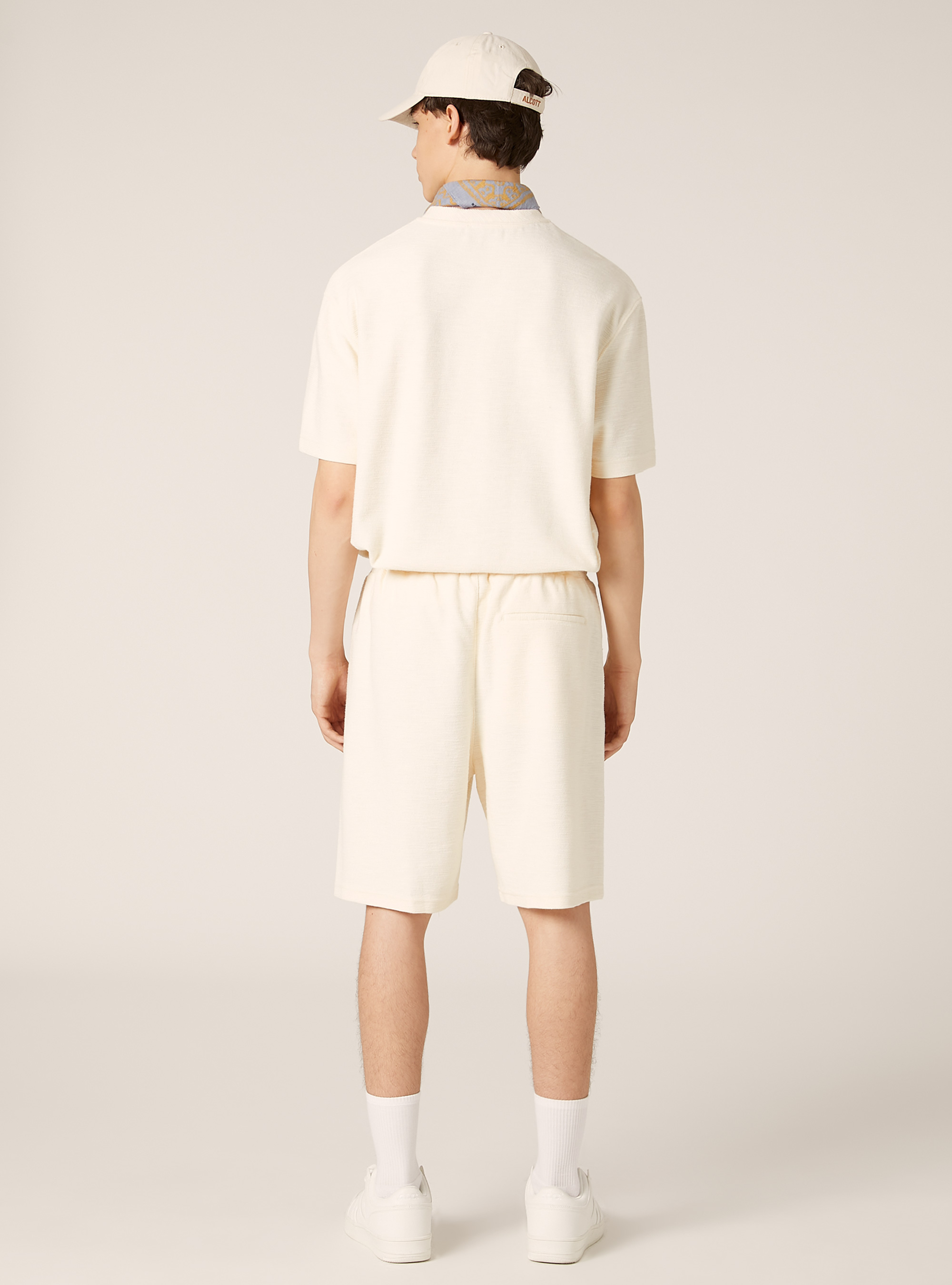 T-shirt en coton &agrave; texture oversize, WH2 WHITE