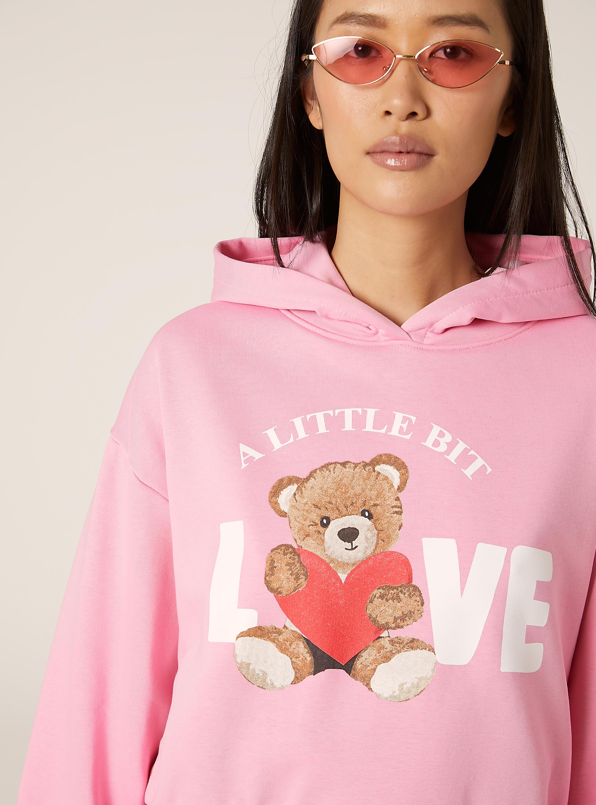 Sweatshirt court avec imprimé Teddy, PK2 PINK MEDIUM