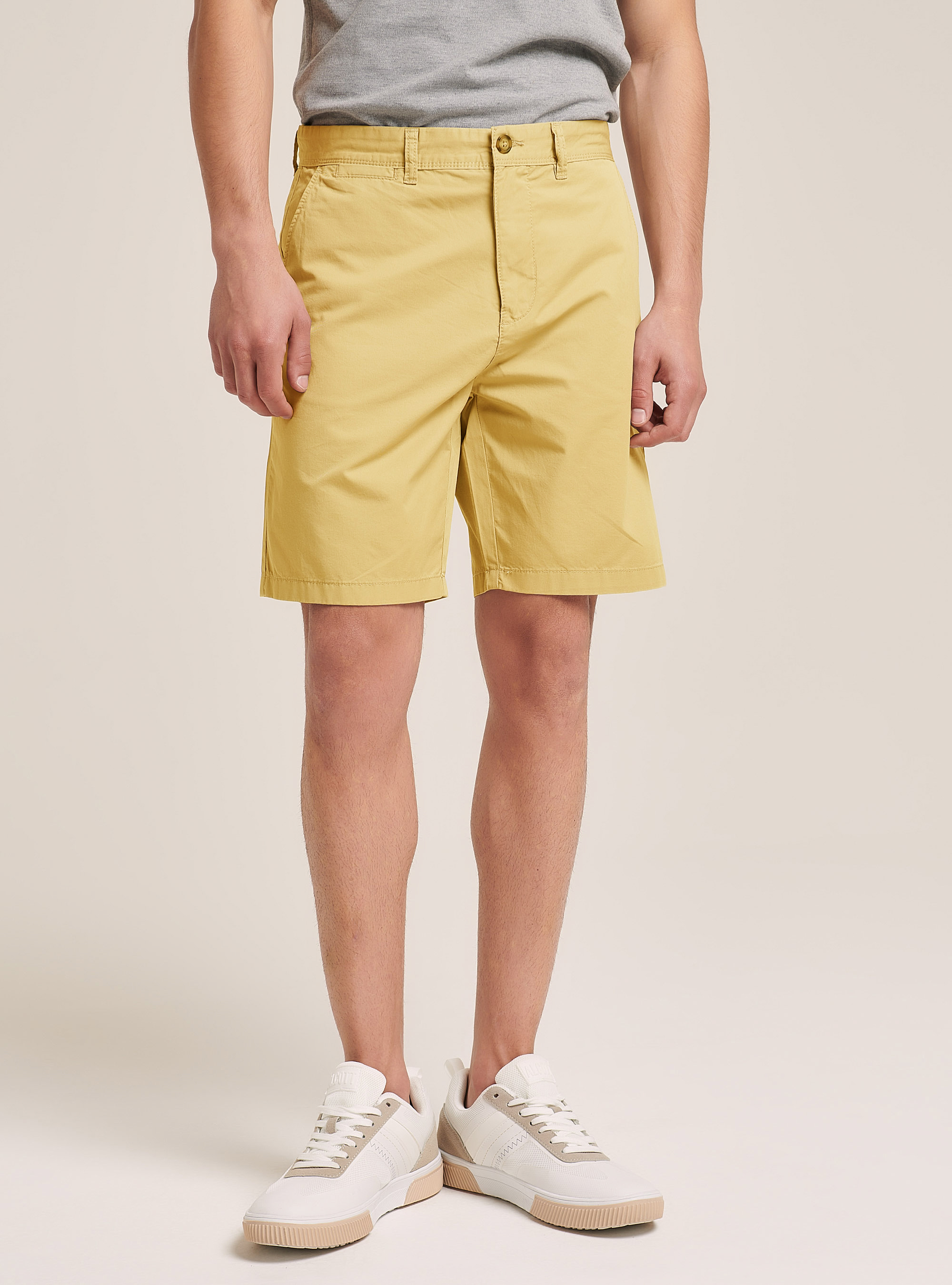 Plain twill Bermuda shorts, C0706 YELLOW