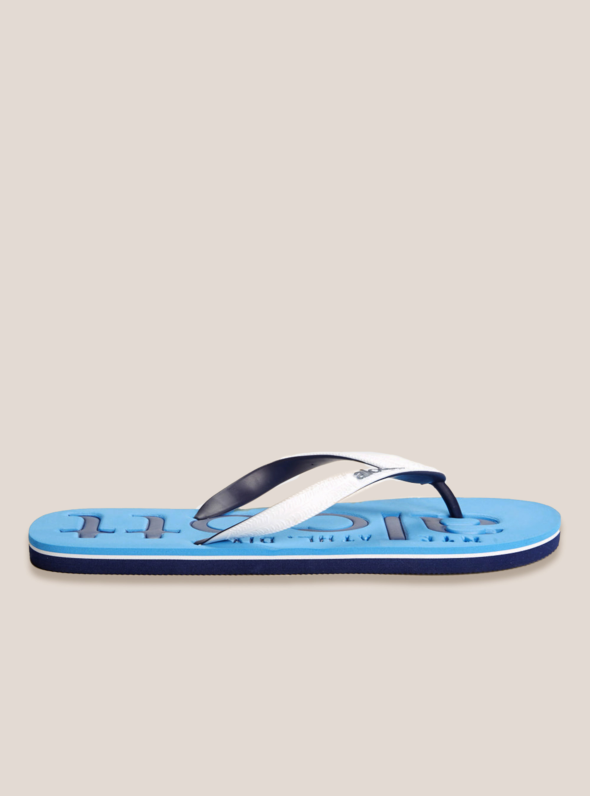 Flip-flops with logo, C257 TURQUOISE