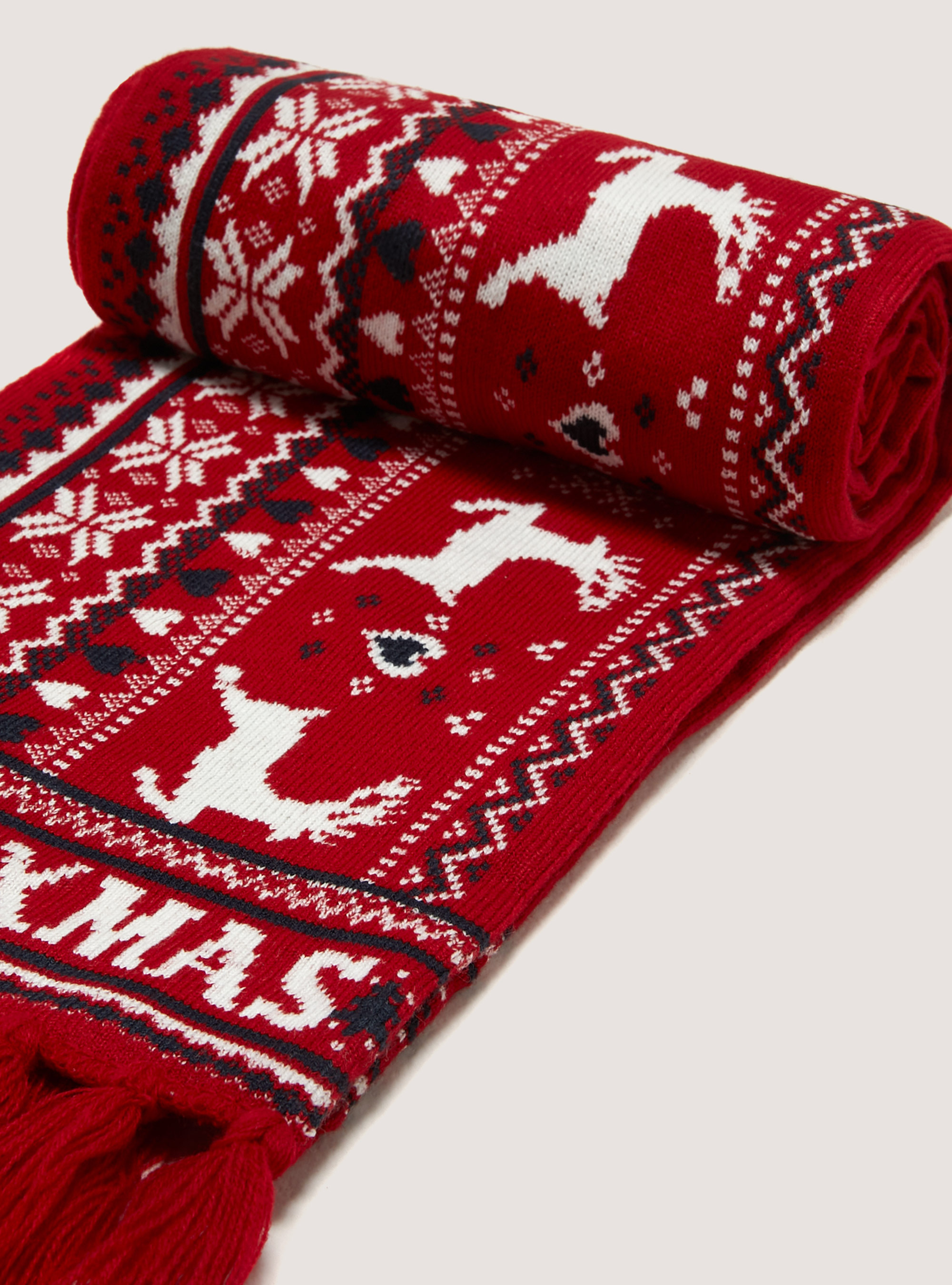 Sciarpa disegno "renne ", RD2 RED MEDIUM