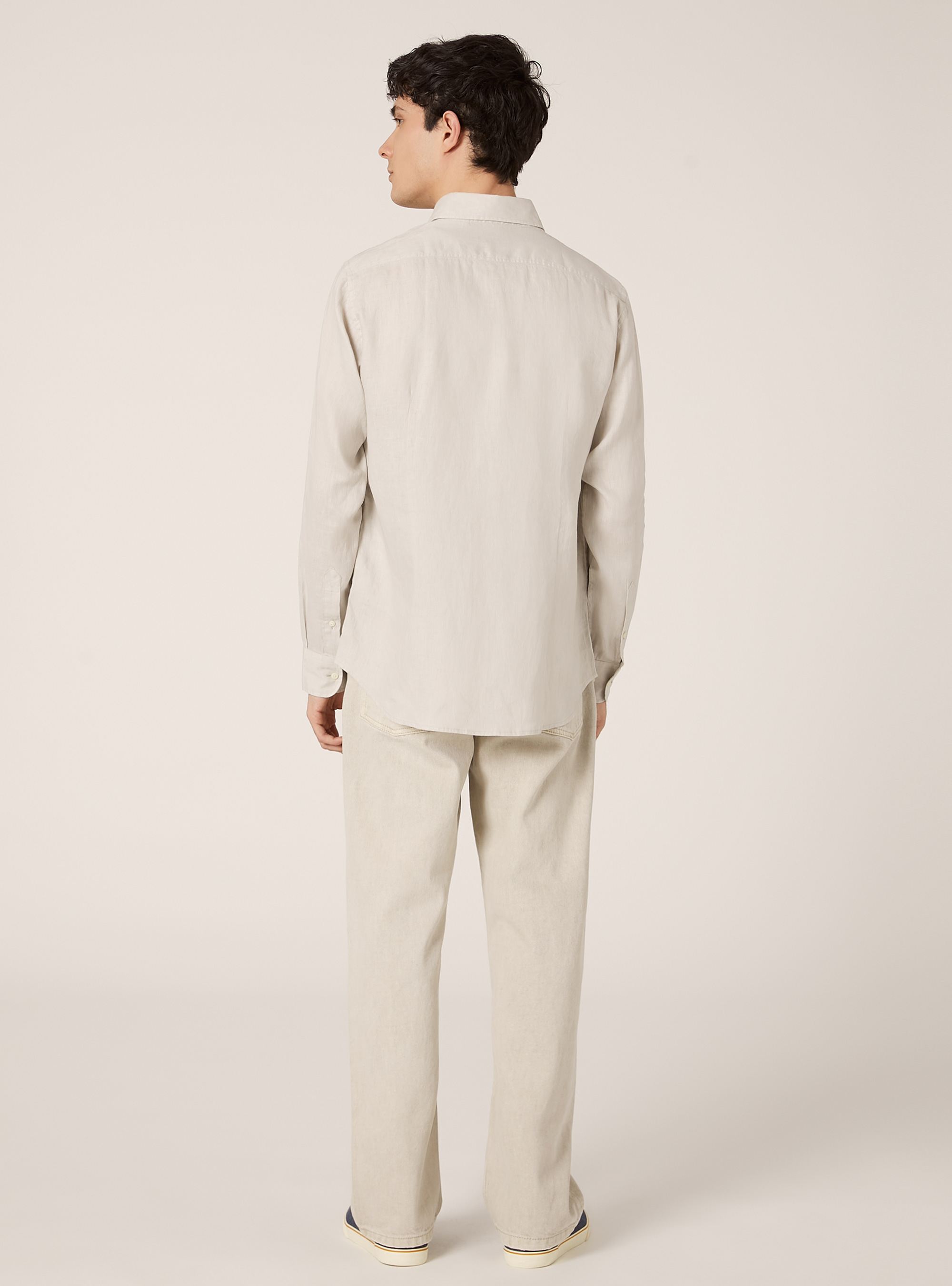 Chemise à manches longues en pur lin, SA3 SAND LIGHT