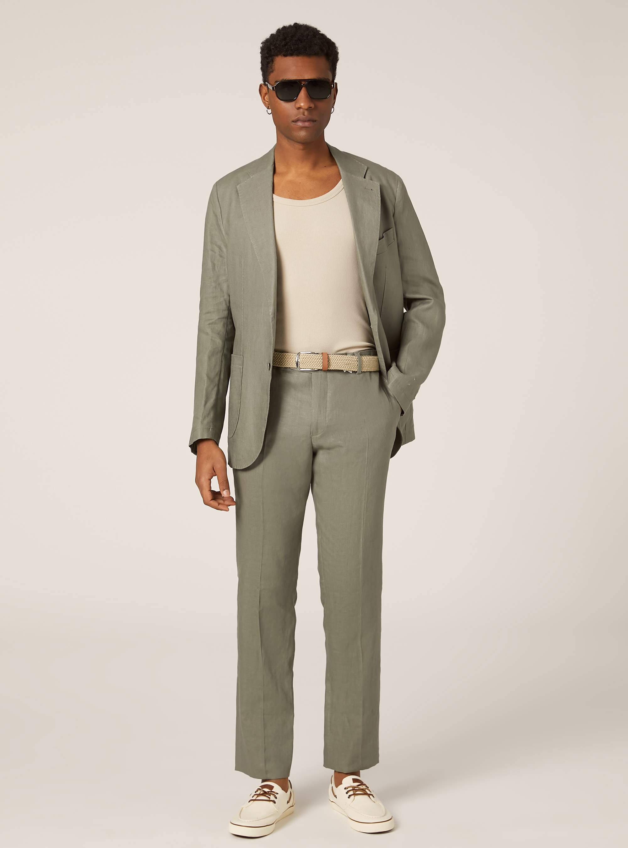 Pure linen pants, KY2 KAKY MEDIUM