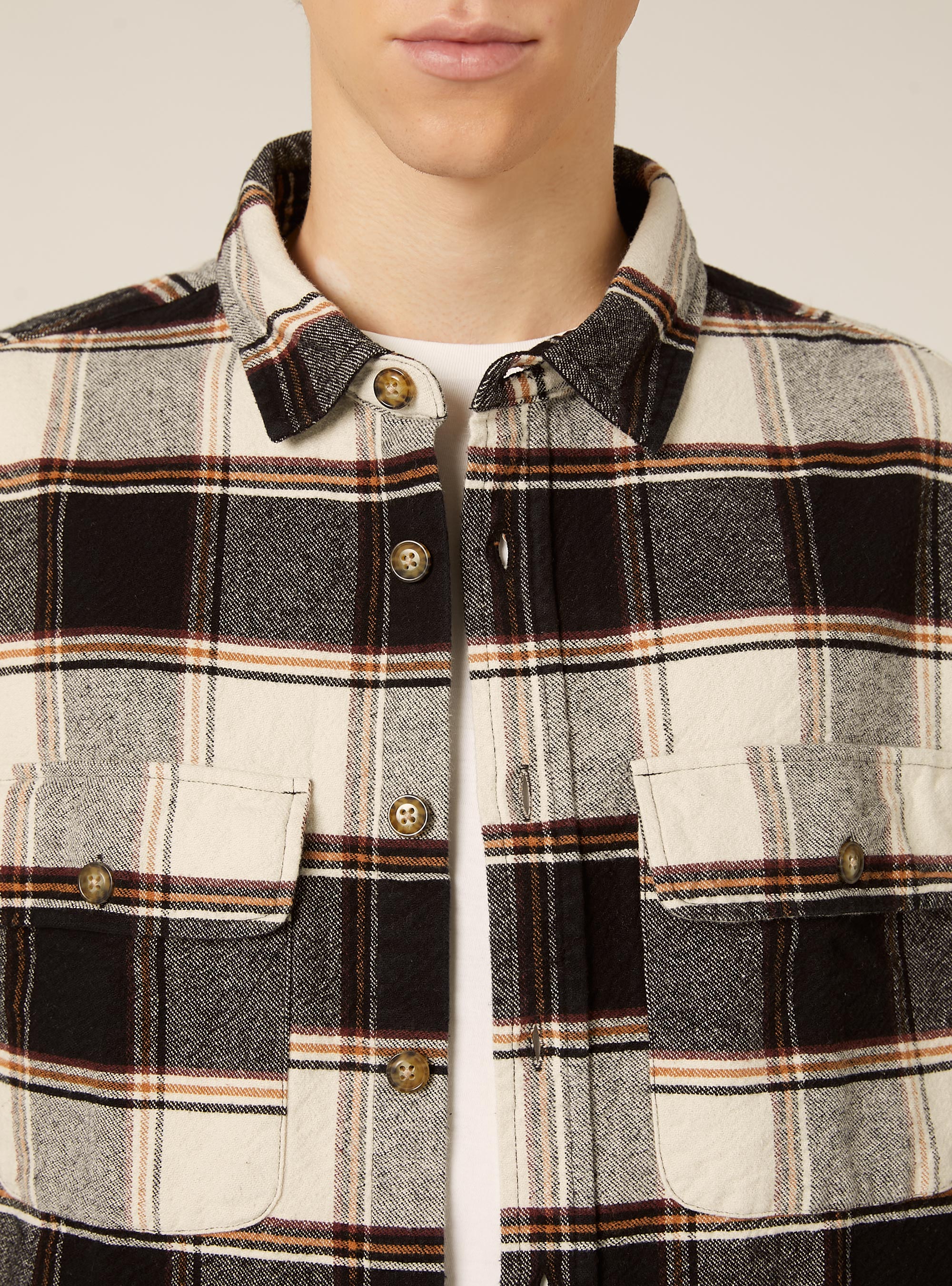 Camicia flanella quadri, BK1 BLACK