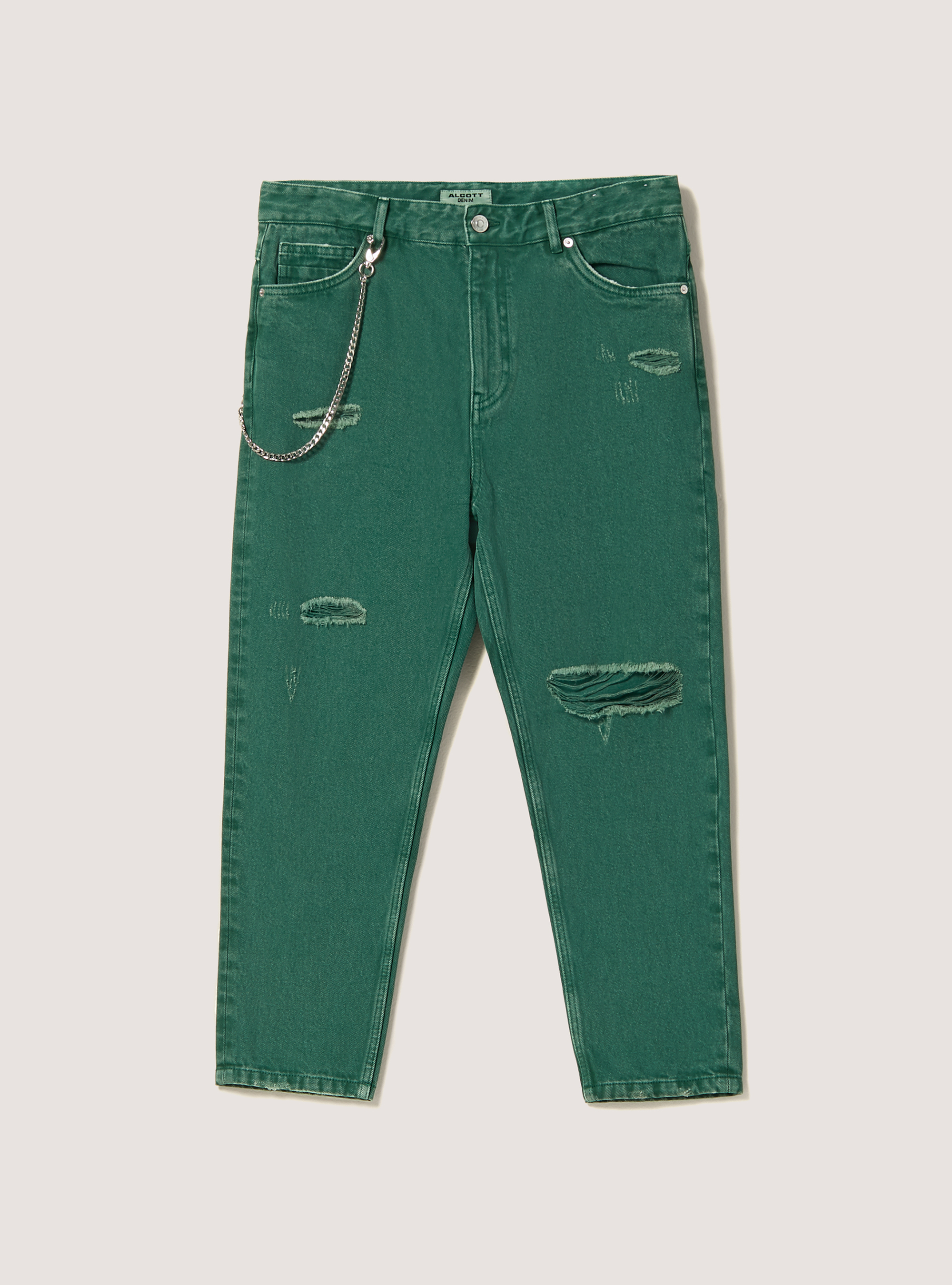 Relaxed fit jeans with chain, GN2 GREEN MEDIUM