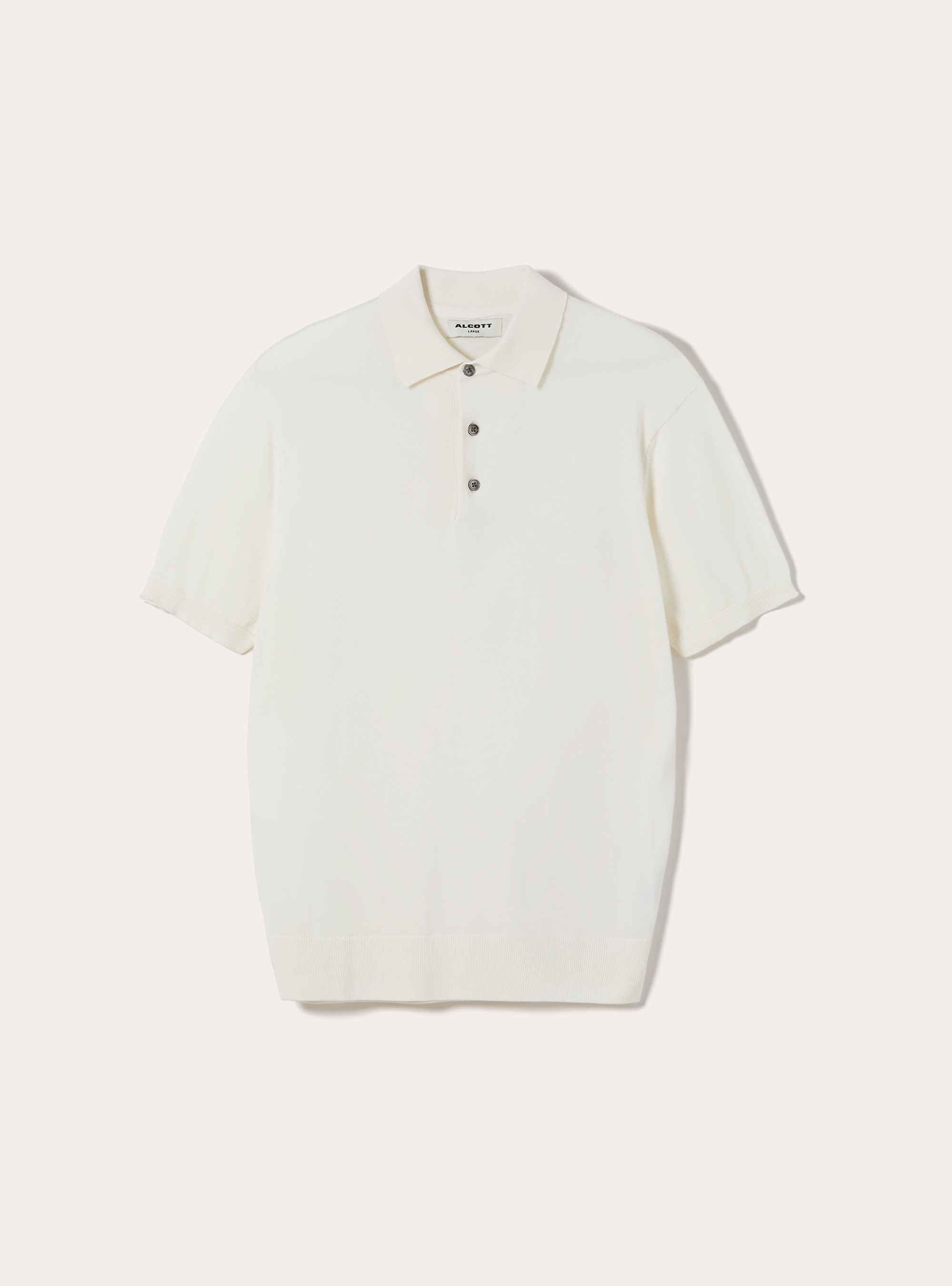 Extrafine cotton knit polo shirt, WH1 OFF WHITE