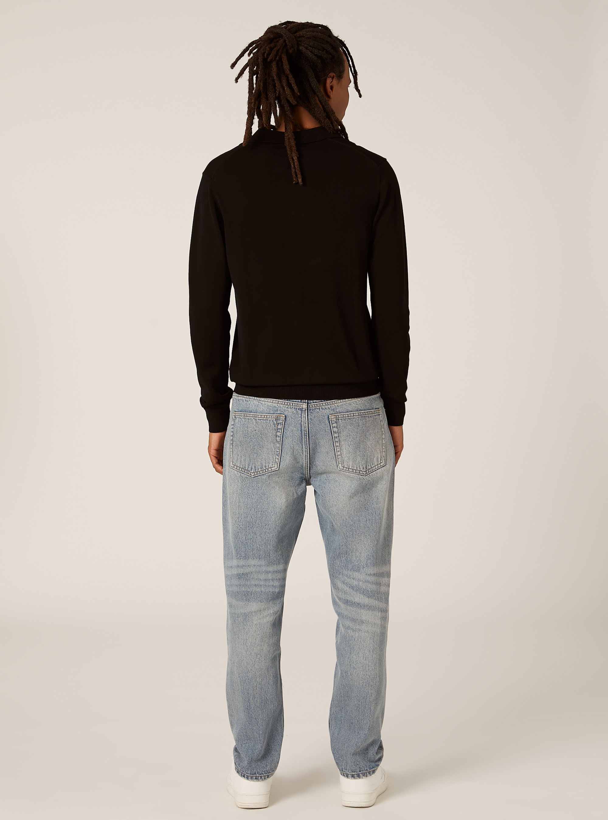 Polo de punto suave, BK1 BLACK