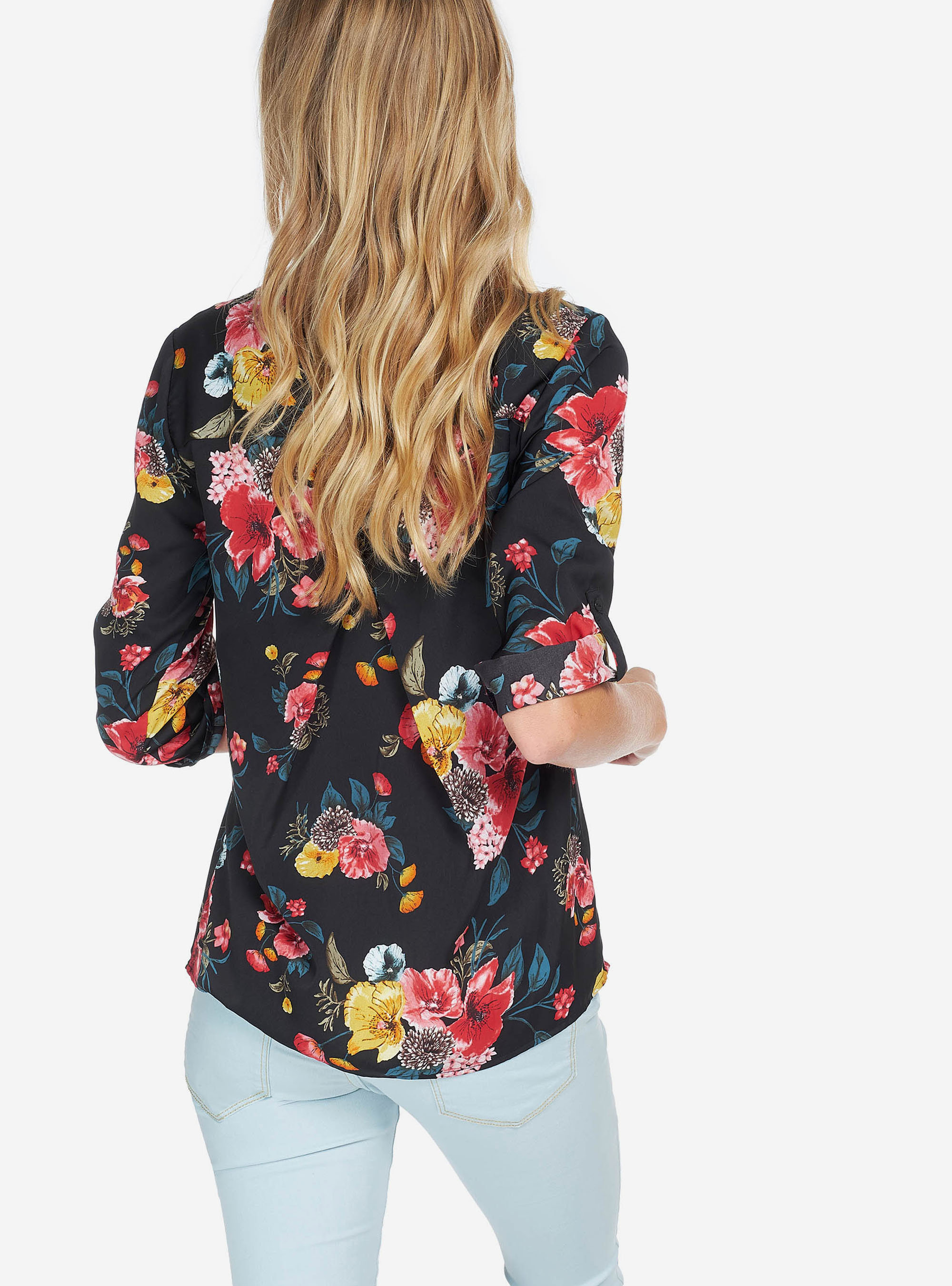 3/4 SLEEVES PRINTED BLOUSE, MULTICOLOR
