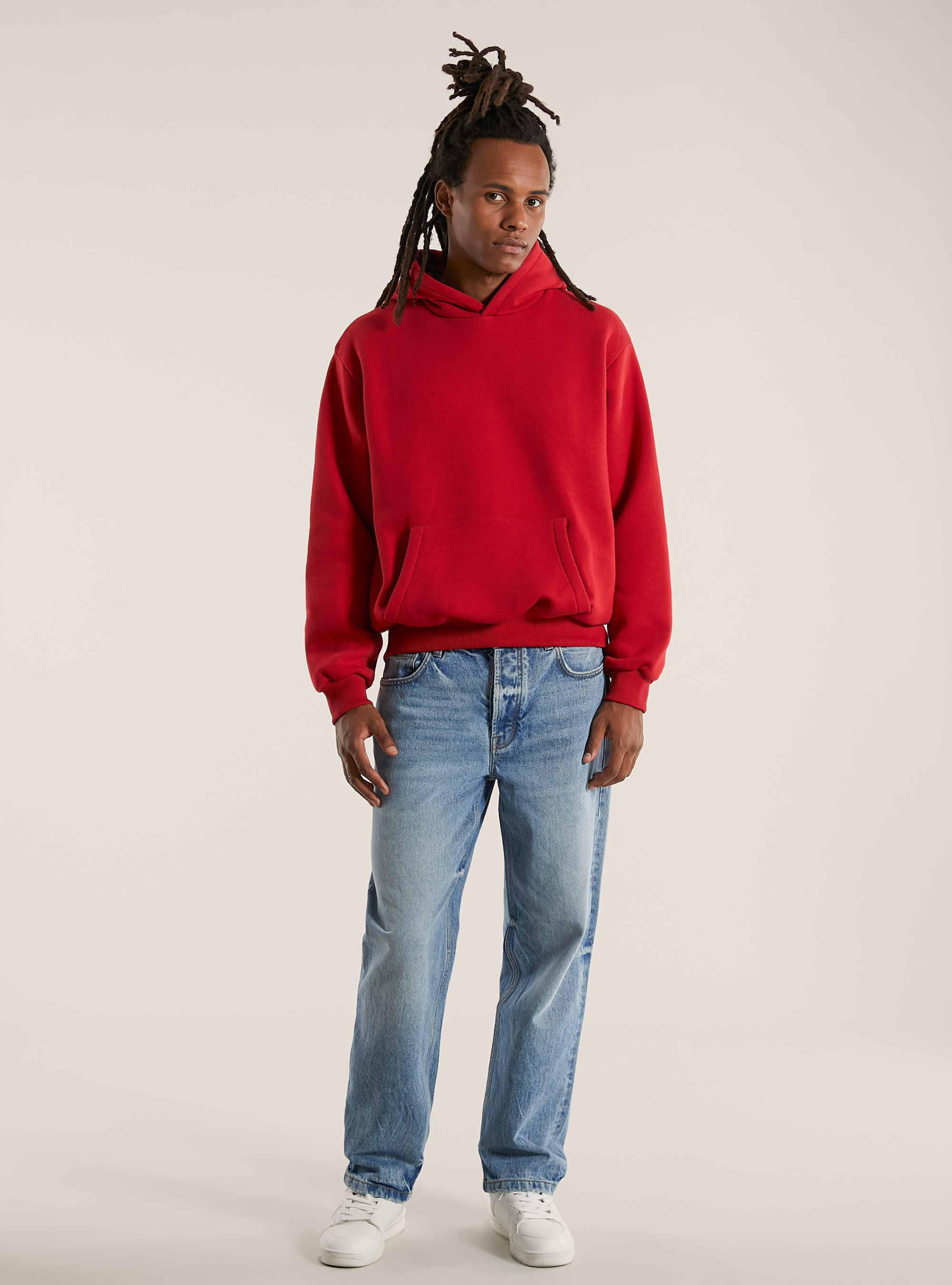 Boxy fit hoodie, RD2 RED MEDIUM