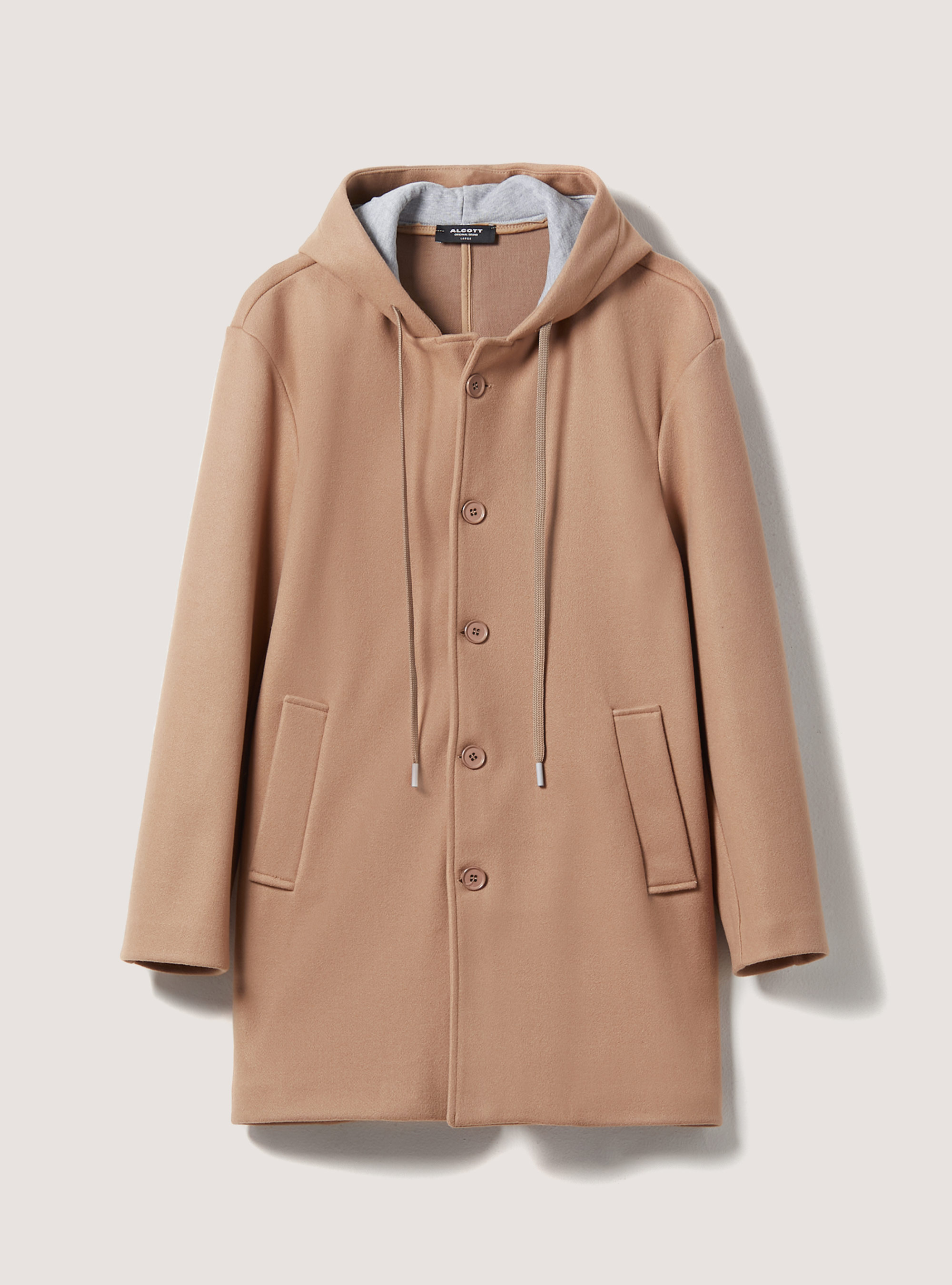 Abrigo con capucha, BG1 BEIGE DARK