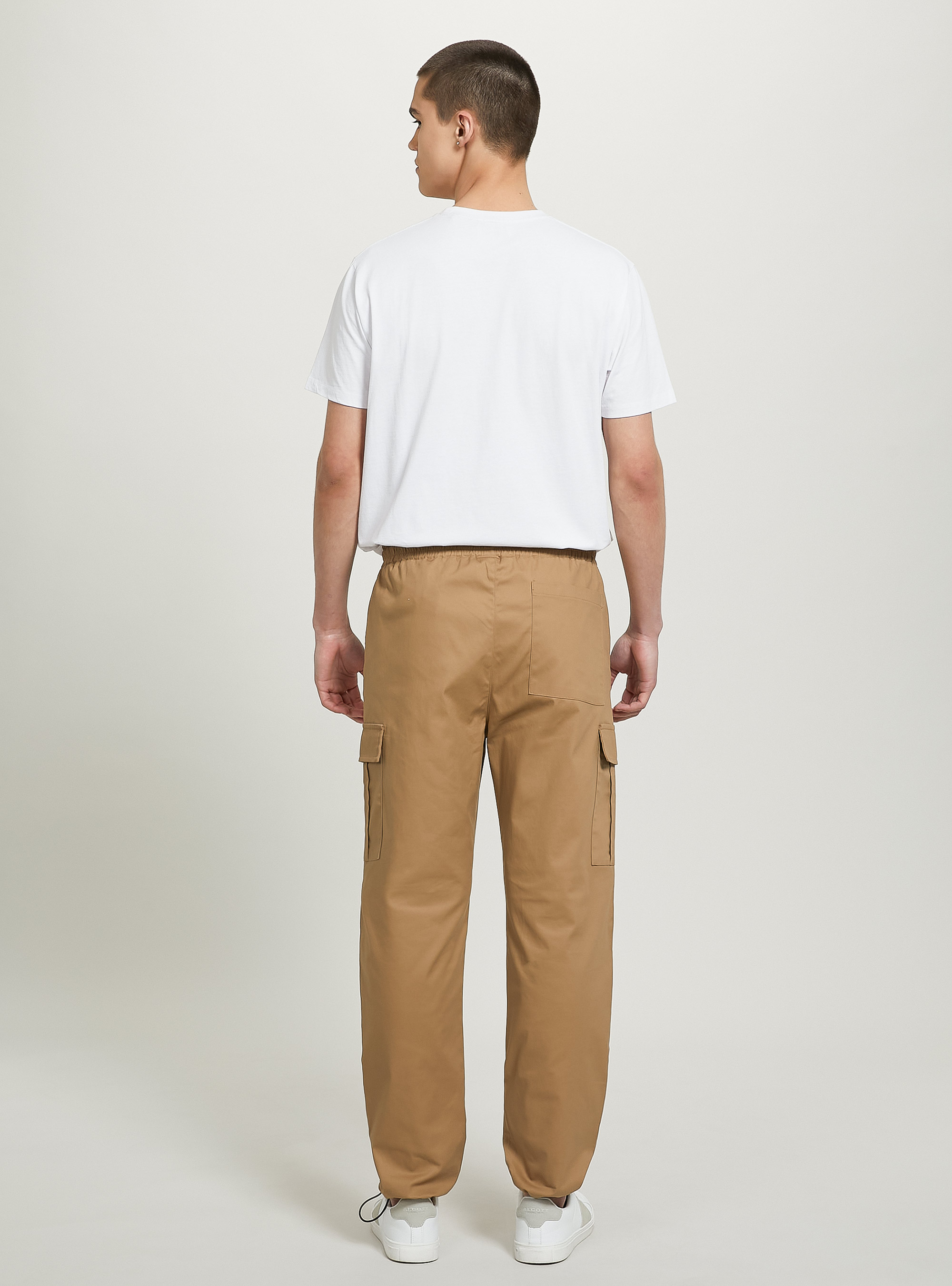 Pantaloni parachute con tasconi, BG1 BEIGE DARK