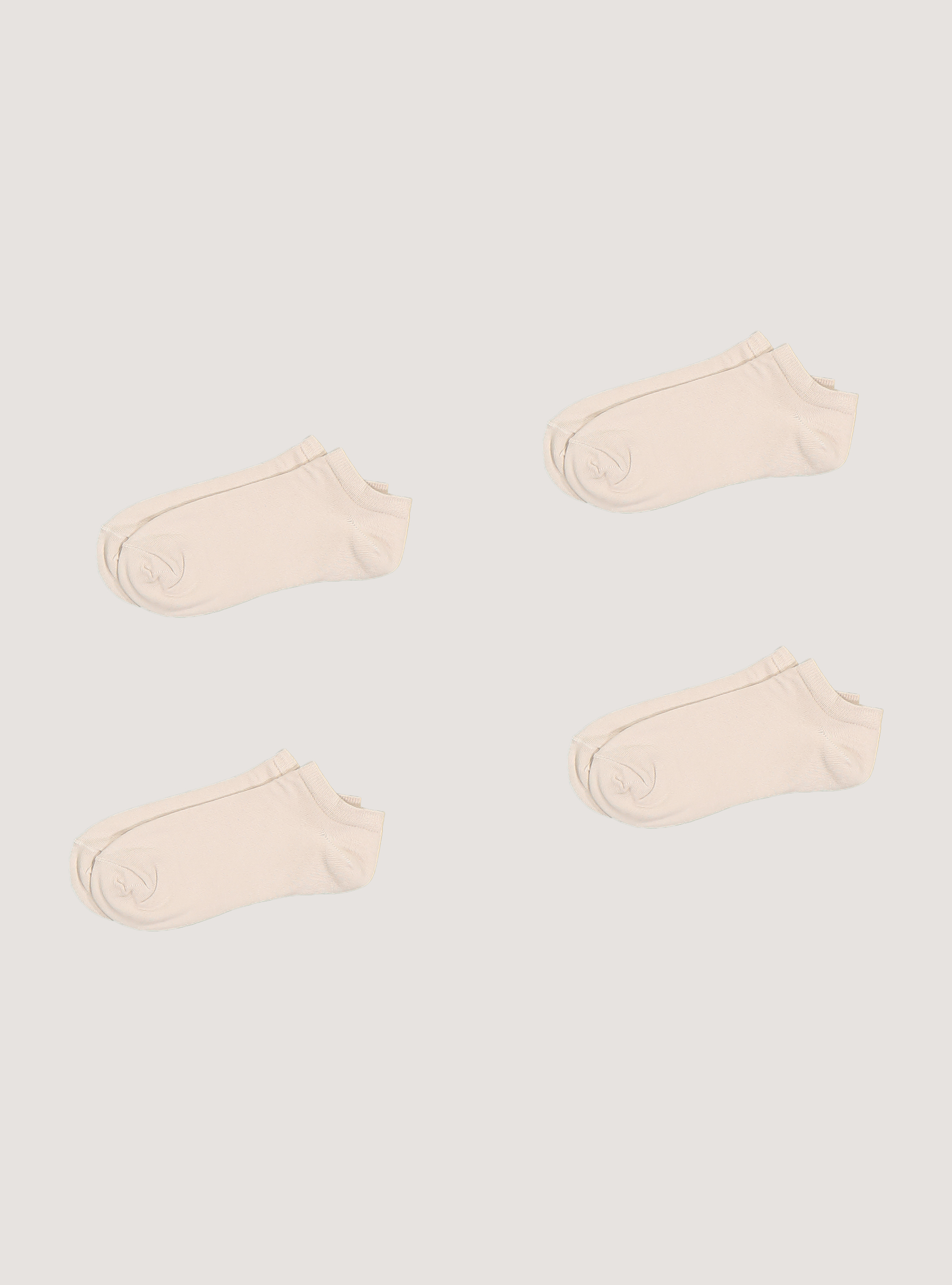 Set 4 paia di calzini in tinta unita, C0578 BEIGE
