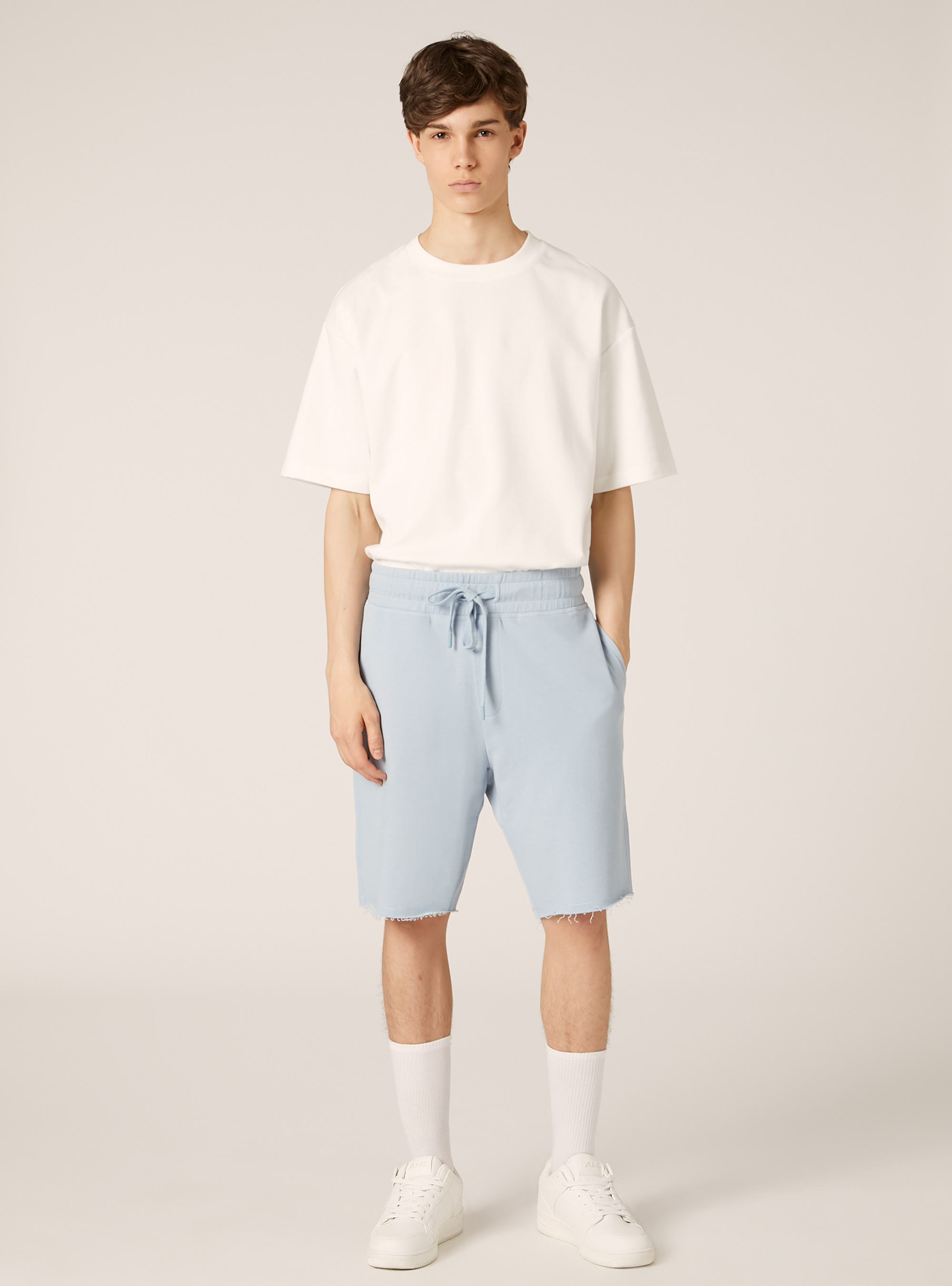 Bermuda jogger in cotone, AZ3 AZURE LIGHT