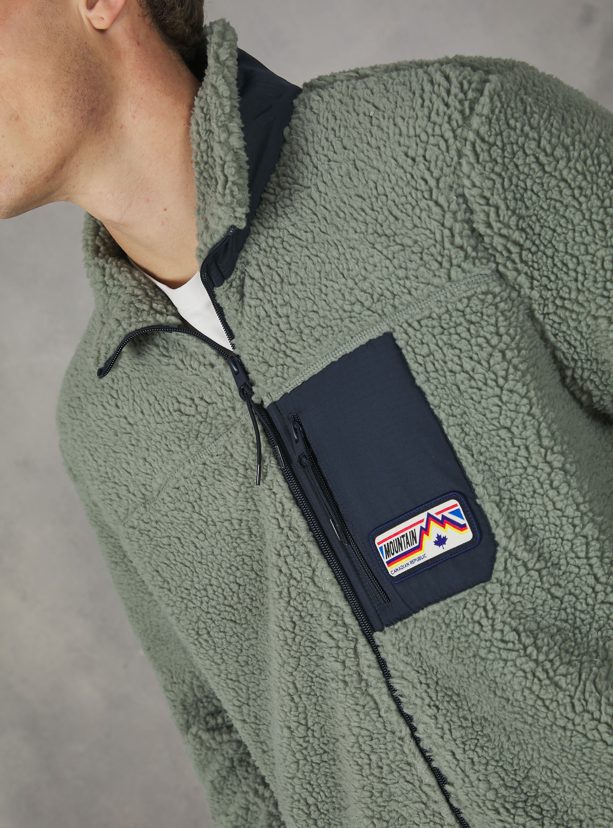 Giubbotto teddy con interno in pile, GN3 GREEN LIGHT