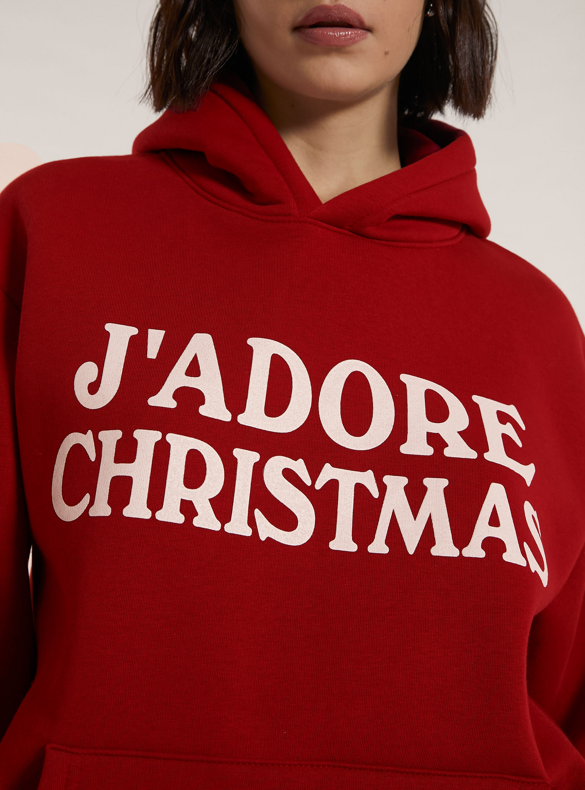 Felpa boxy fit con stampa J'adore Christmas, RD2 RED MEDIUM
