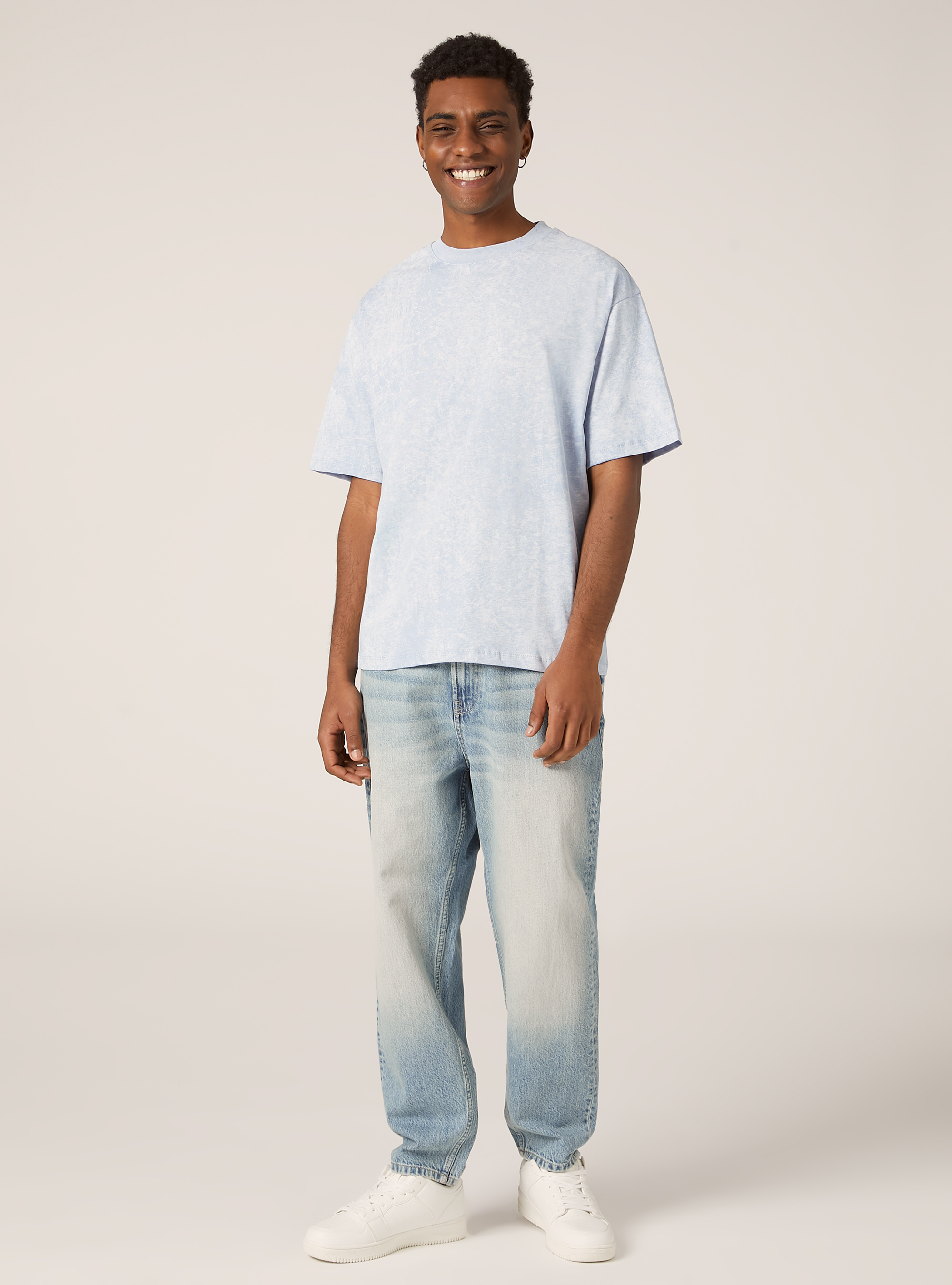 T-shirt boxy marbr&eacute;, AZ3 AZURE LIGHT