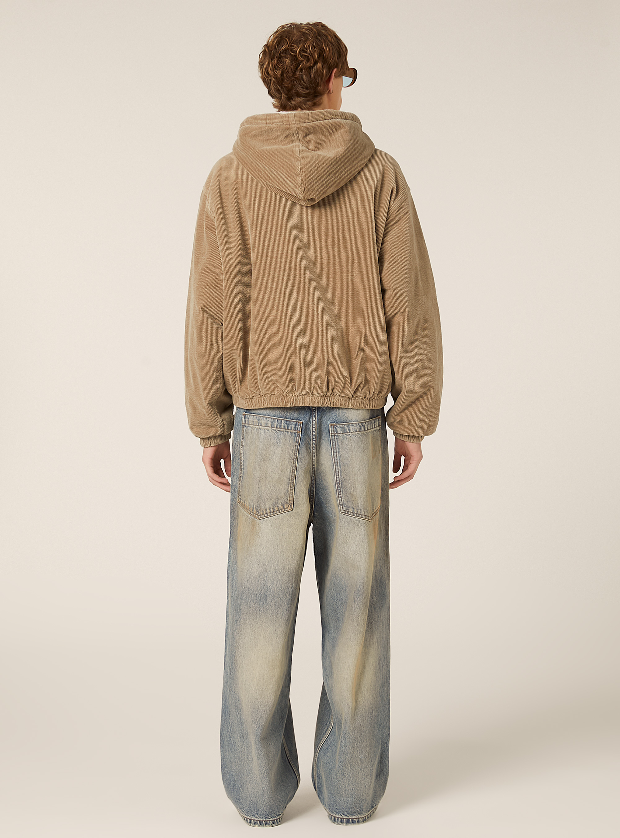 Giubbotto in velluto con pelliccia interna, BG2 BEIGE MEDIUM