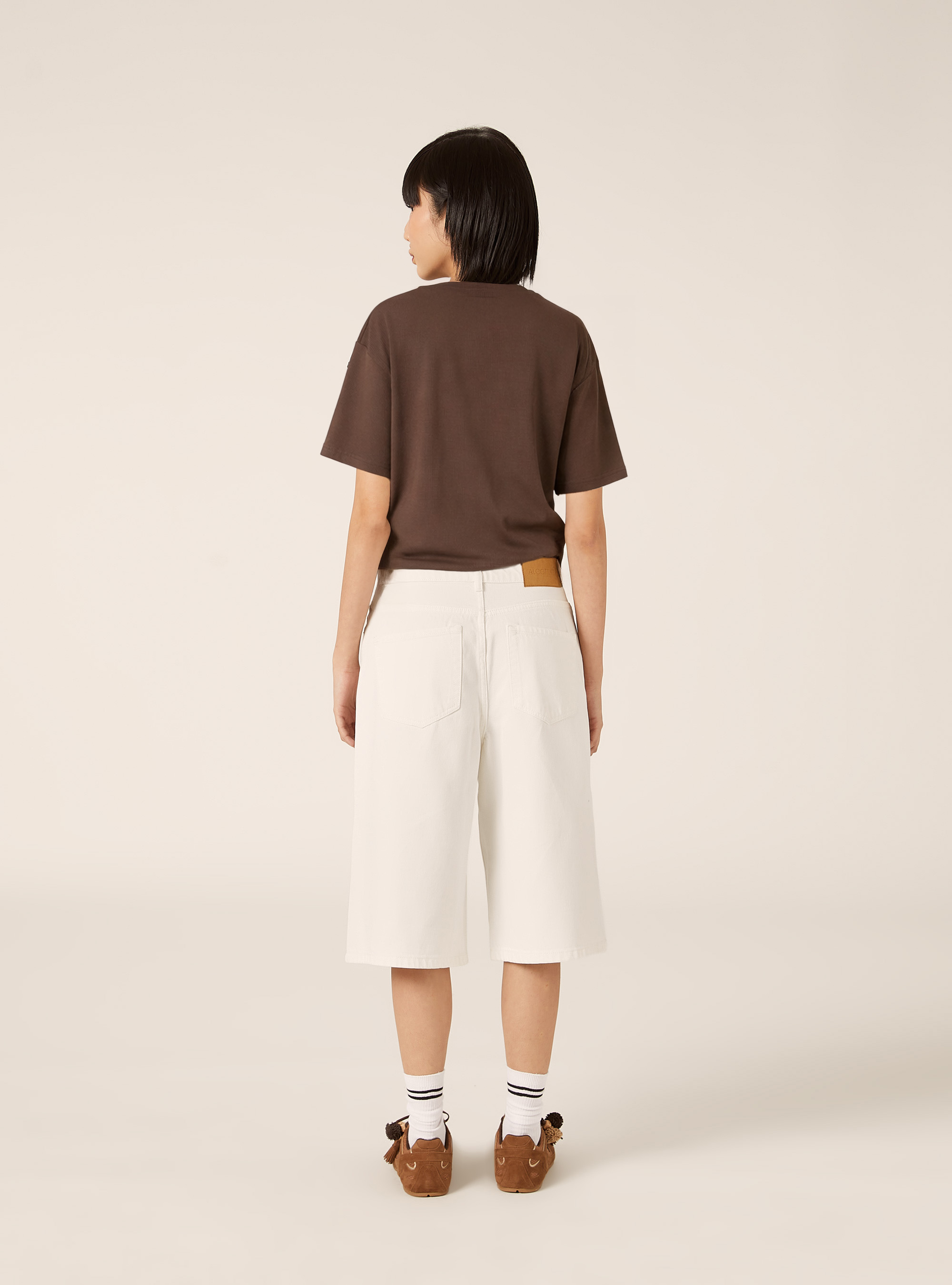 Bermudas jorts en denim de color, WH1 OFF WHITE