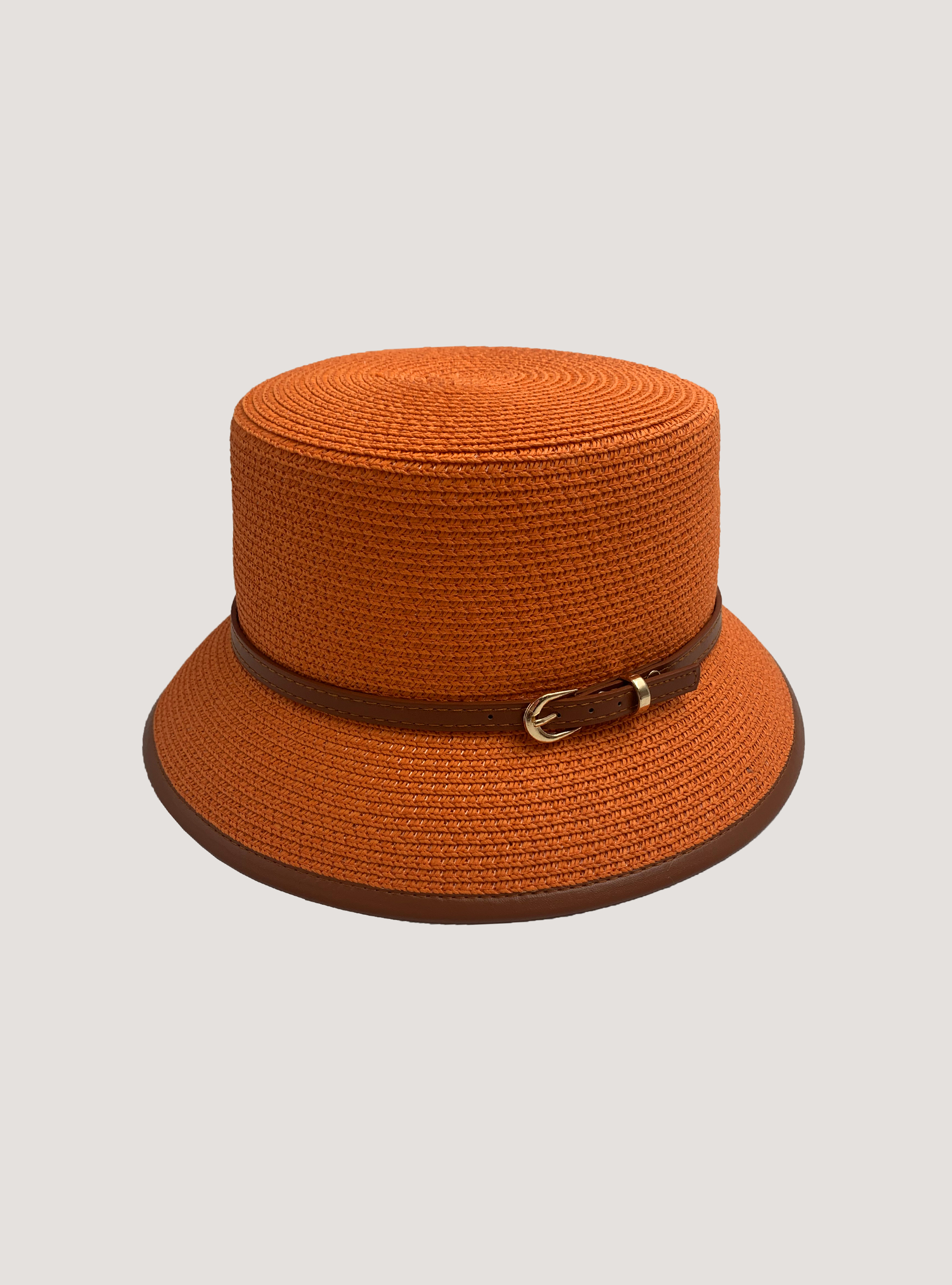 Bucket hat with raffia texture, OR2 ORANGE MED.