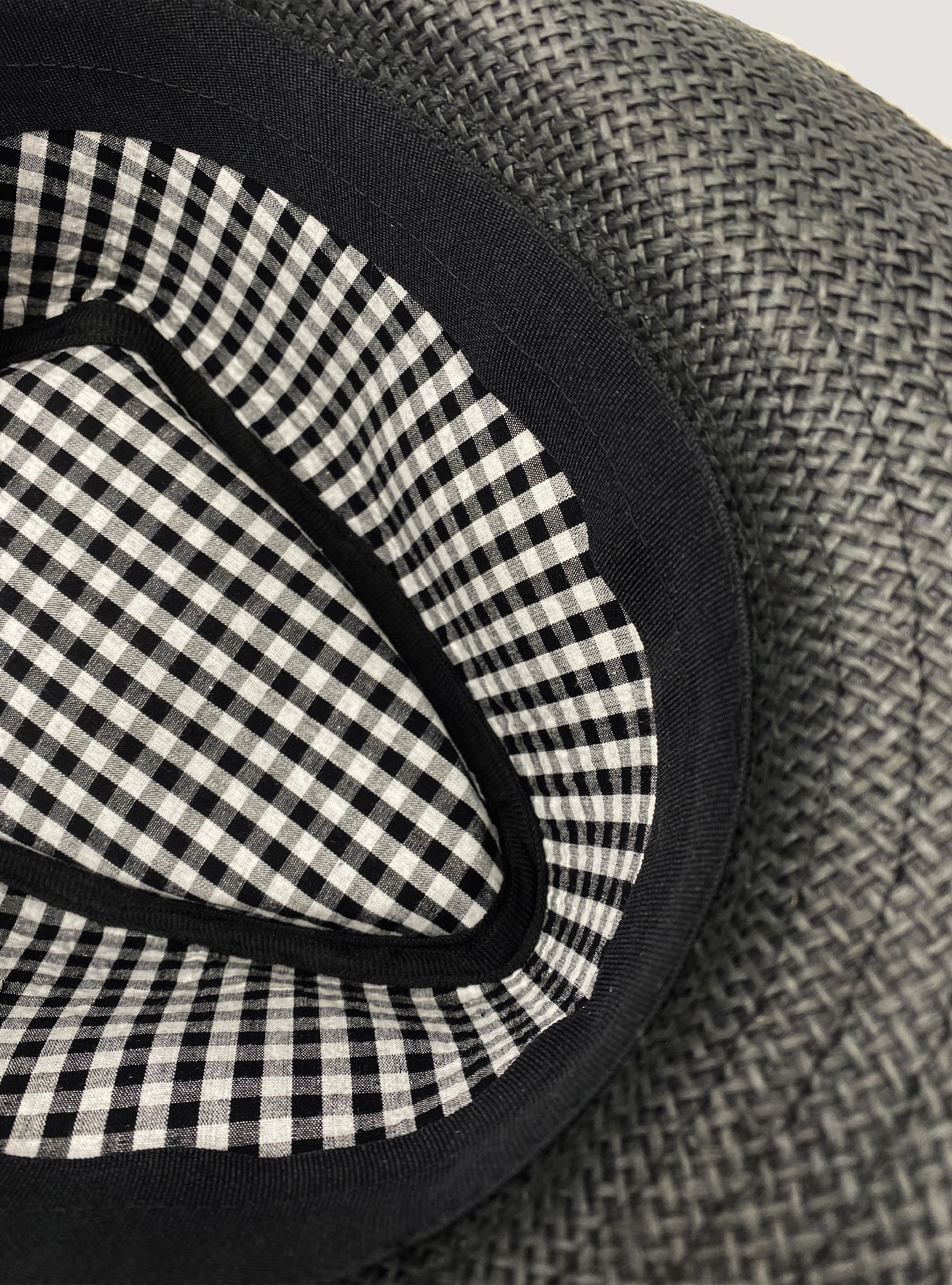 Raffia-effect hat, BLACK