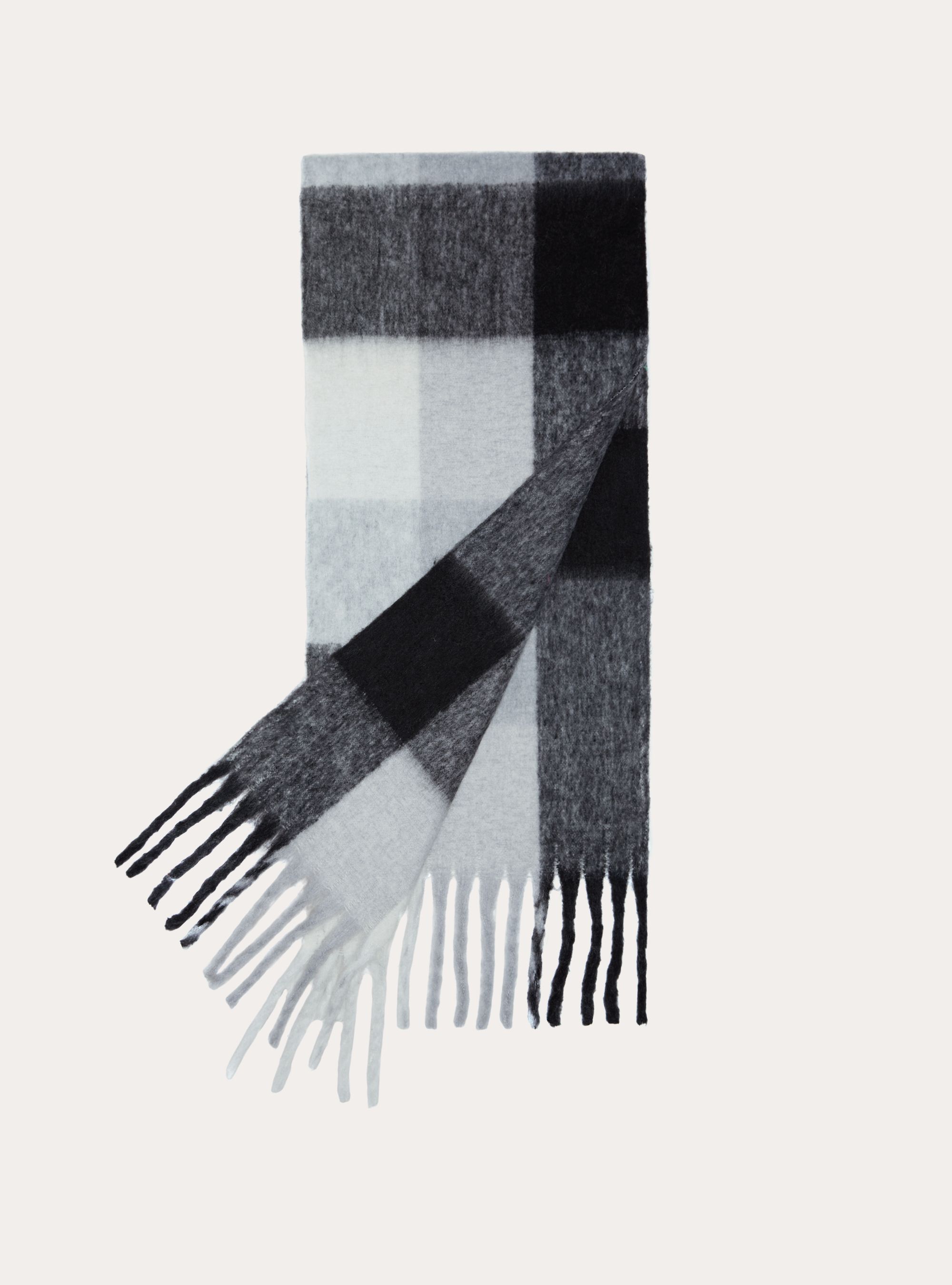 Sciarpa basic con quadri, BK1 BLACK