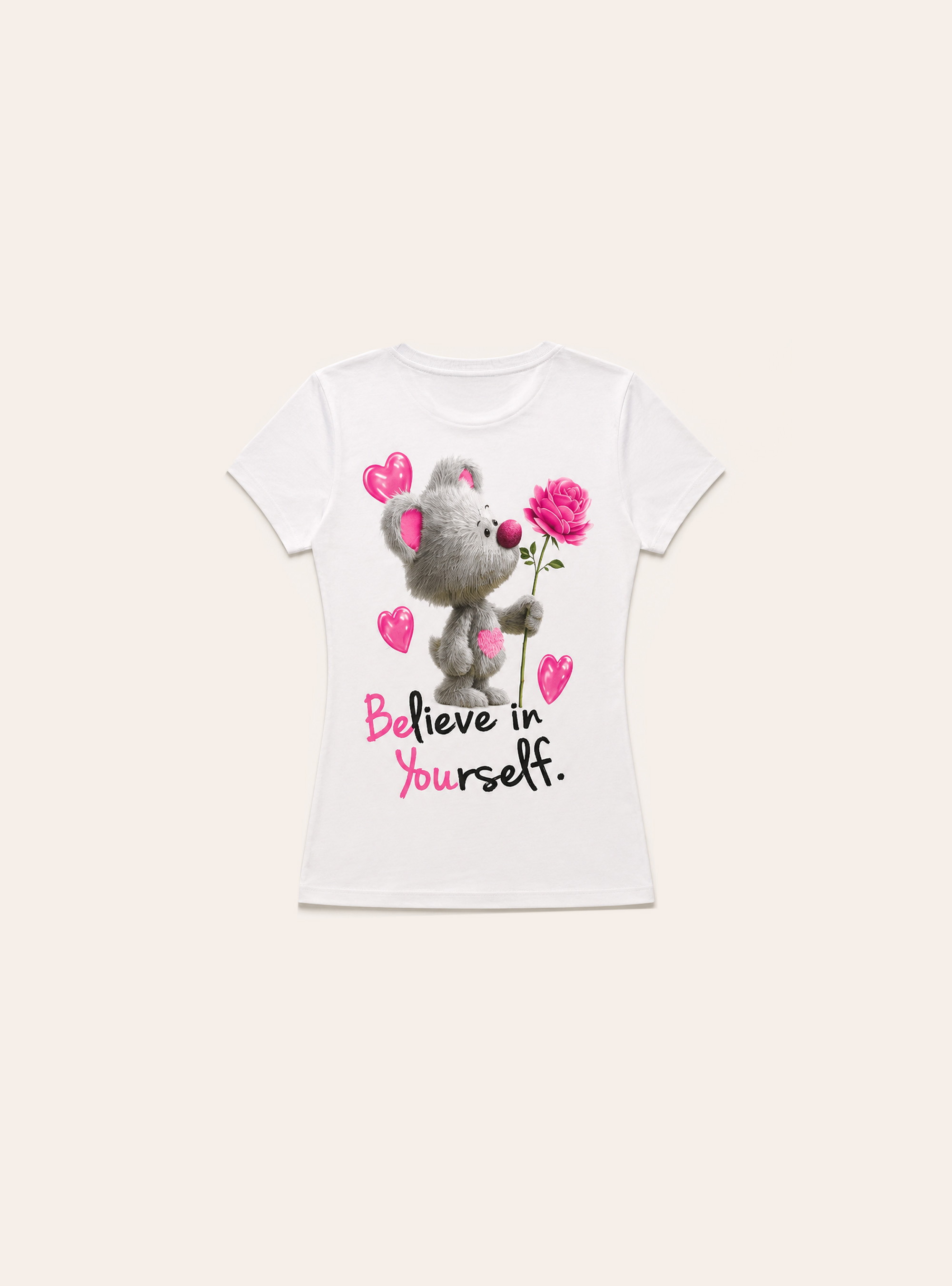 T-shirt regular con stampa, WH3 WHITE