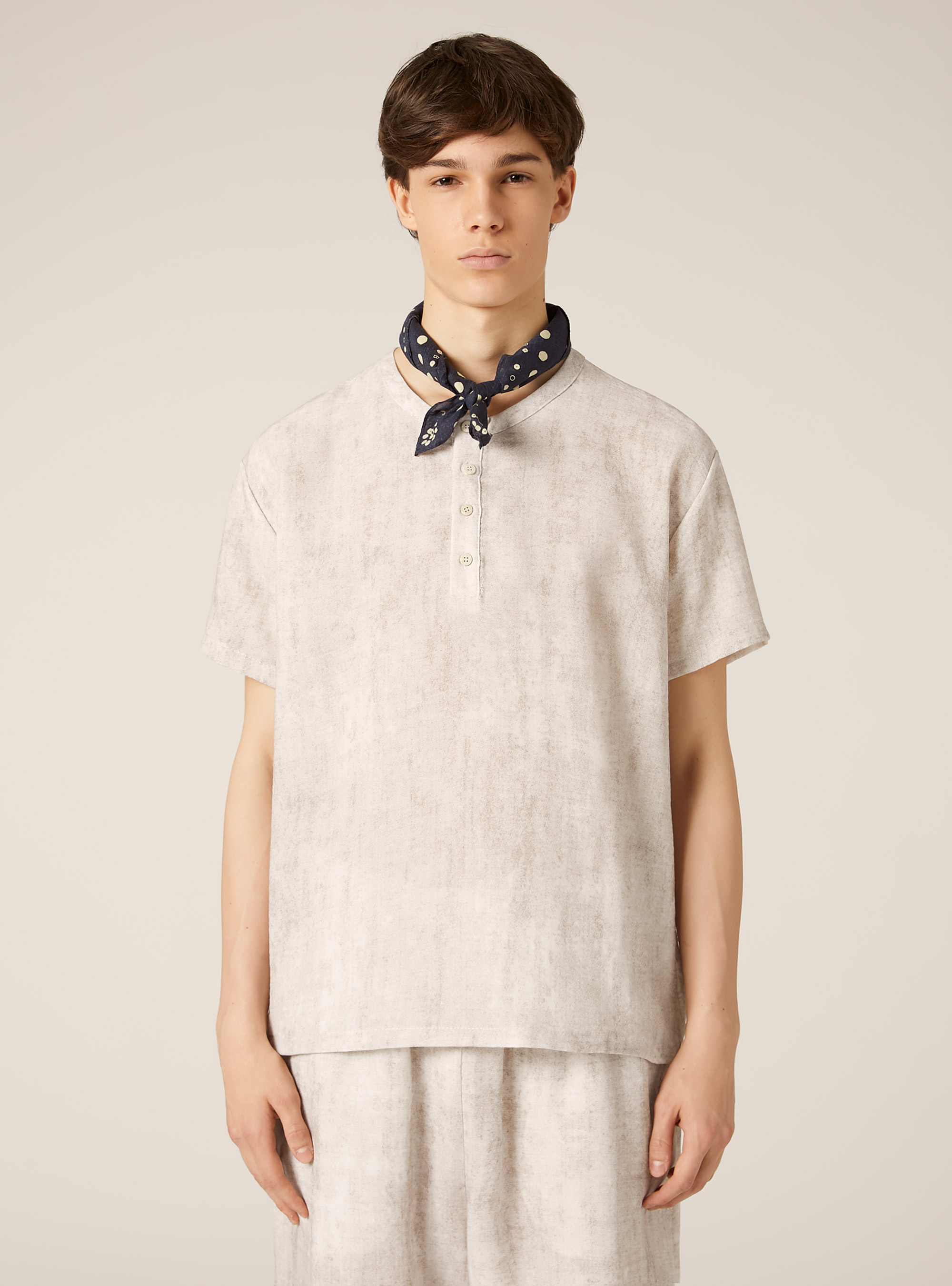 T-shirt with marbled effect buttons, WH1 OFF WHITE