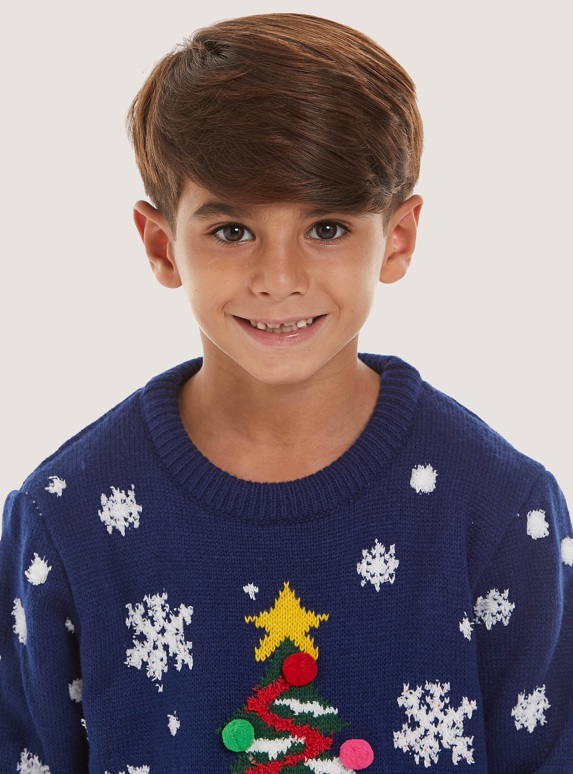 Jersey de la Colección Familiar de Navidad con luces, NA1 NAVY DARK
