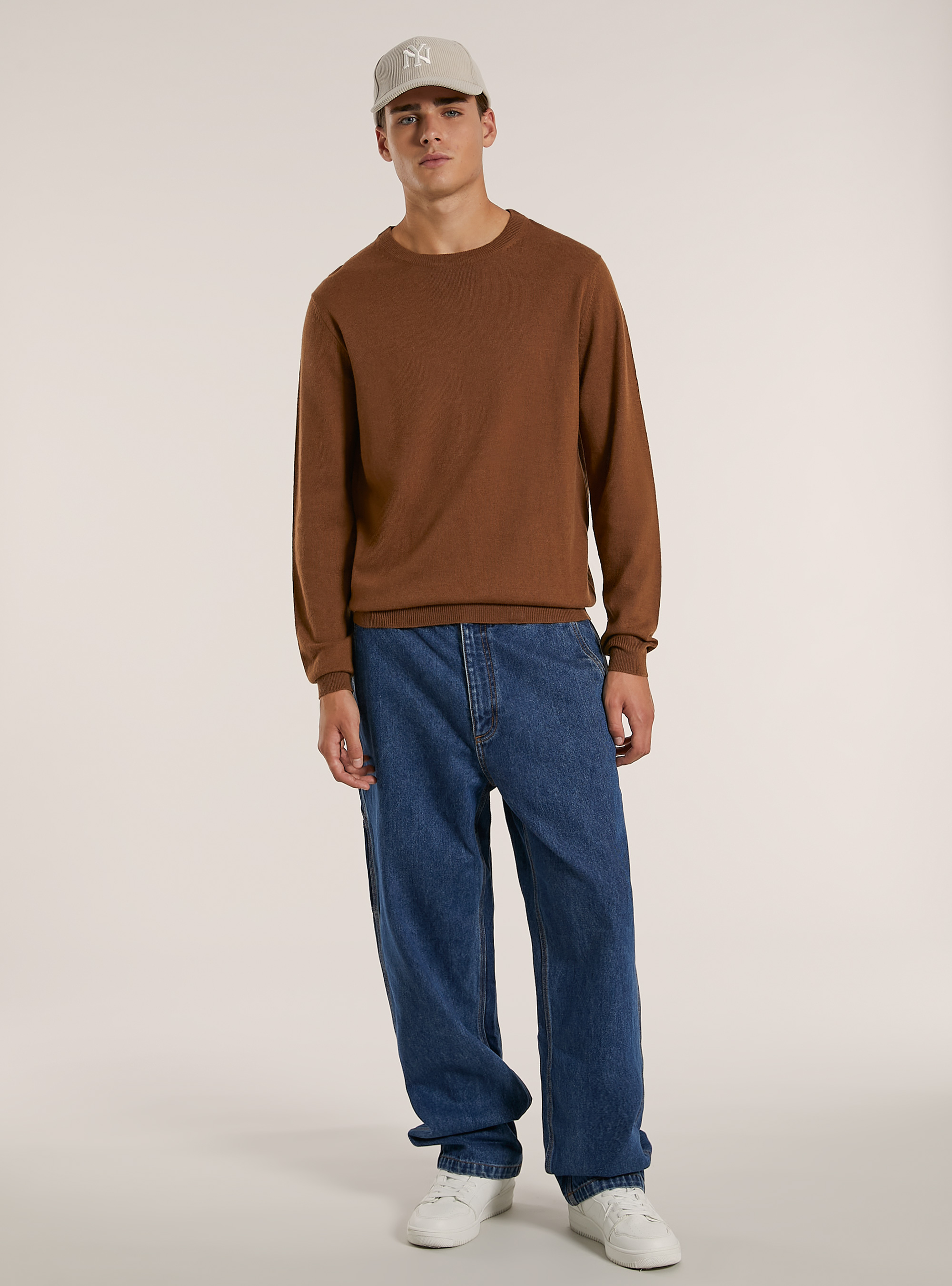 Cashmere-blend pullover, TB1 TOBACCO DARK