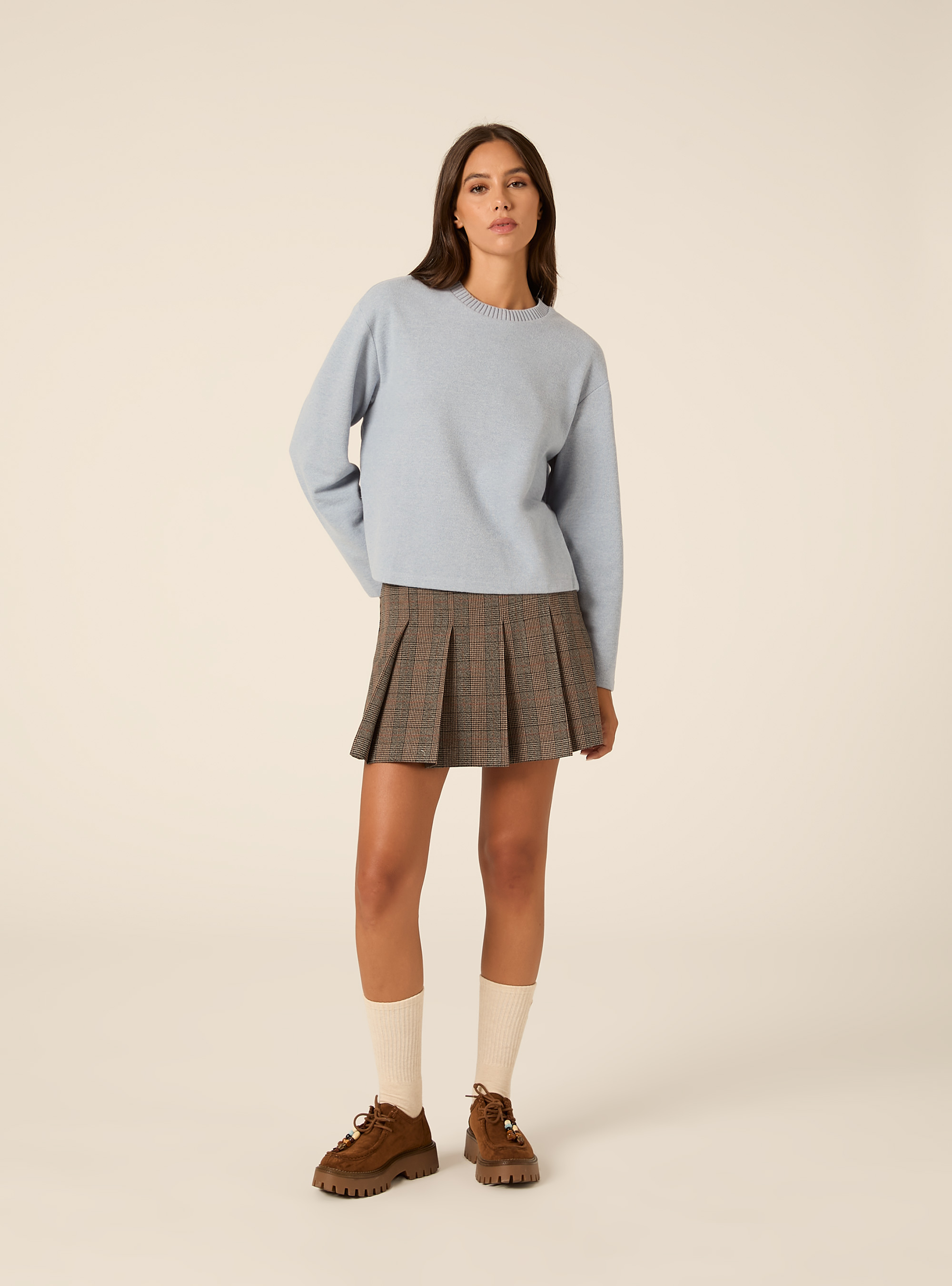 Maglia collo rotondo, MAZ2 AZURE MEL MEDIUM