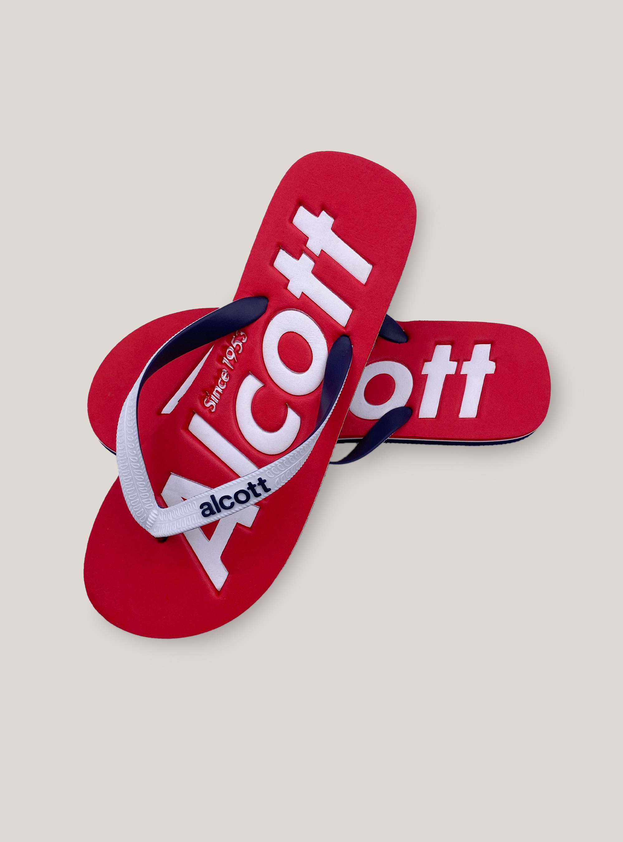 Infradito con logo, C3377 RED